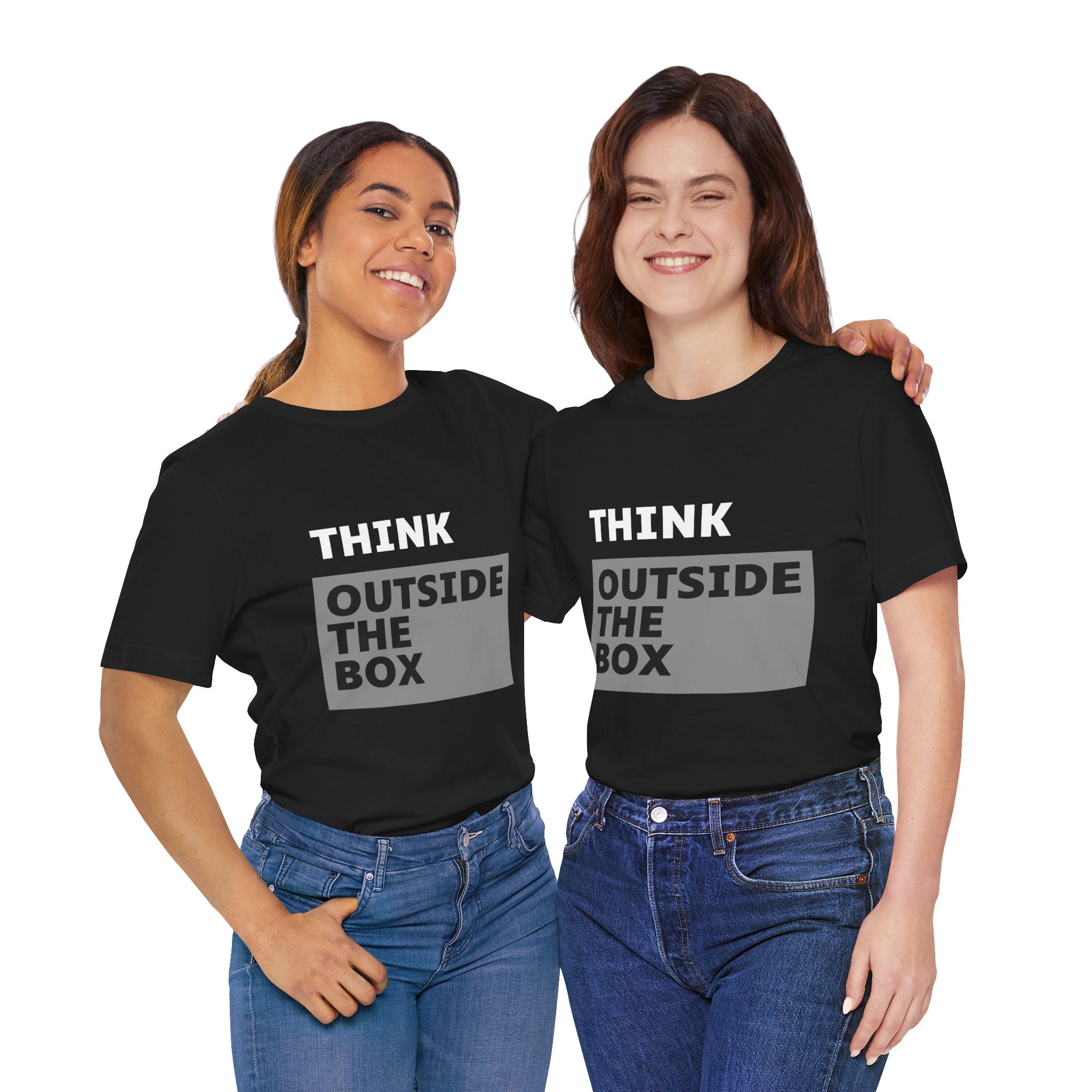Think Outside the Box Unisex Tee, Short Sleeve T-shirt, Unique Design Shirt, Creative Tee, Unisex Graphic Tee