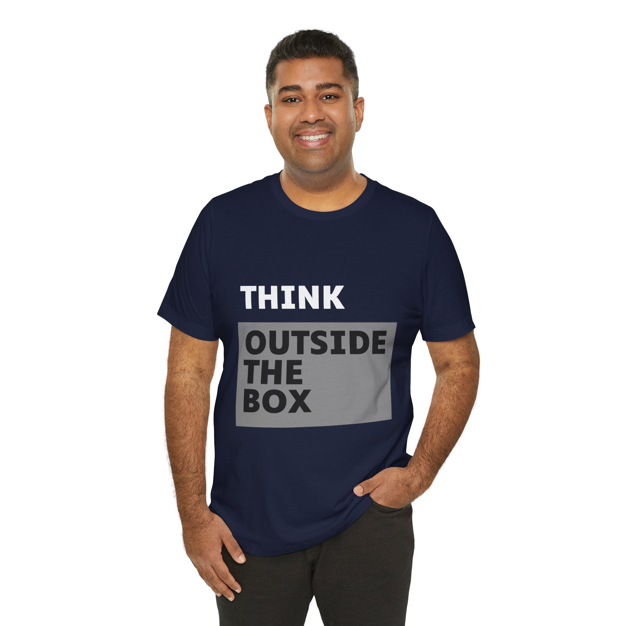 Think Outside the Box Unisex Tee, Short Sleeve T-shirt, Unique Design Shirt, Creative Tee, Unisex Graphic Tee