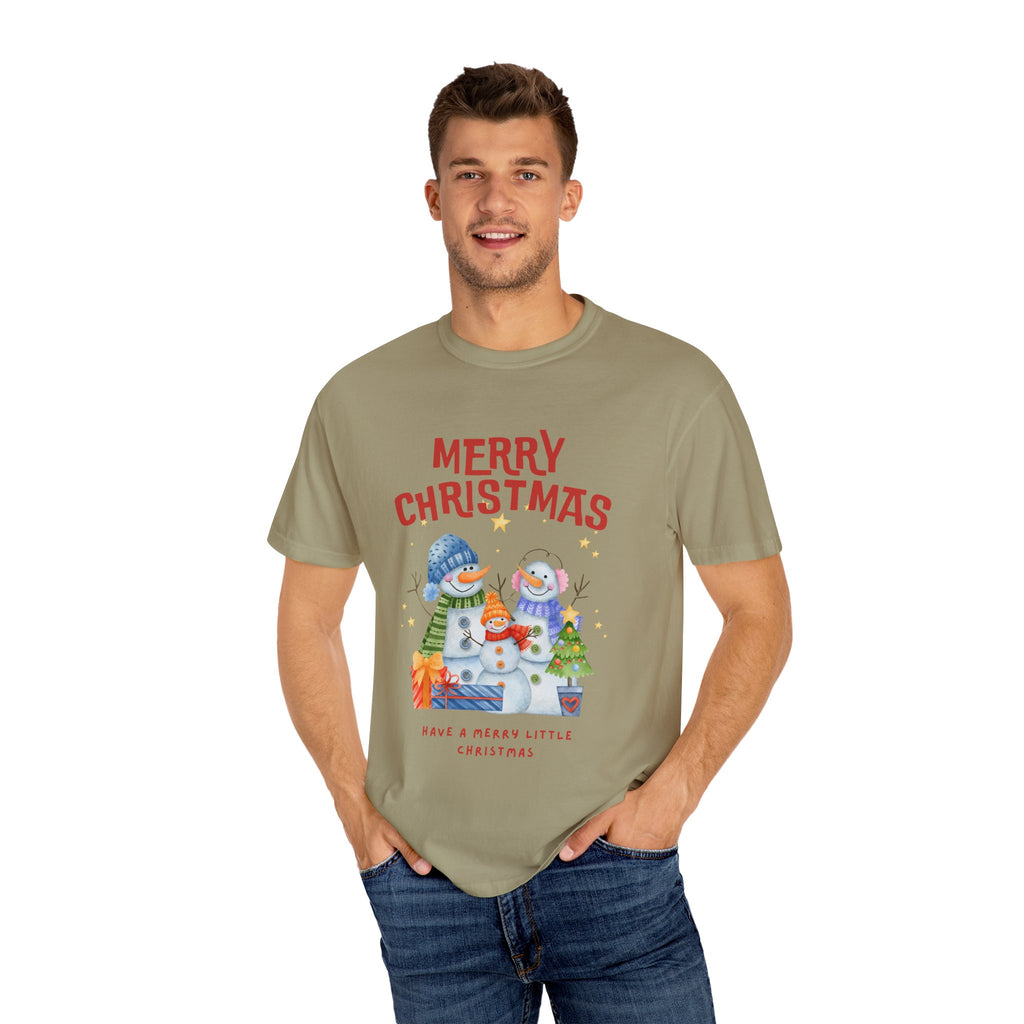 Merry Christmas Unisex Garment-Dyed T-shirt, Cozy Holiday Tee, Festive Winter Apparel, Christmas Gift, Seasonal Fashion