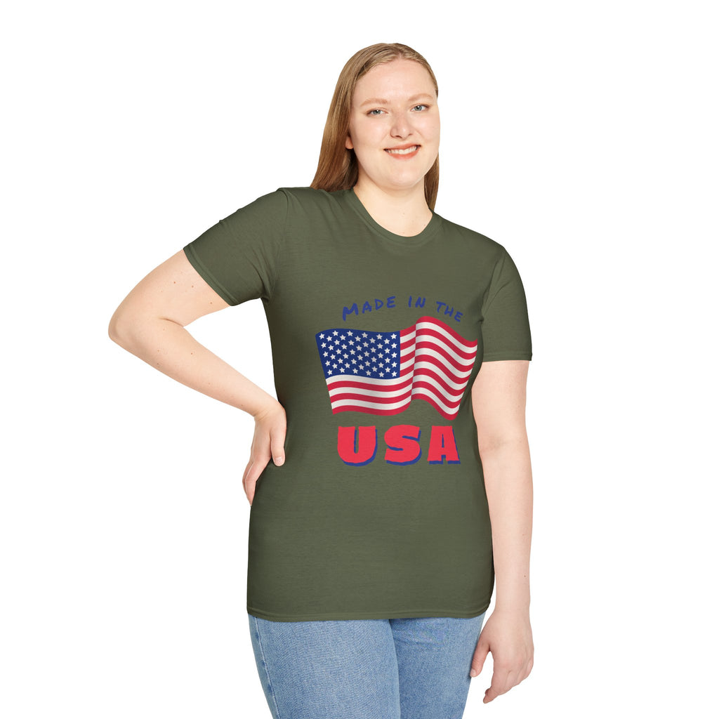 Patriotic Unisex T-Shirt, USA Flag Tee, Made in the USA Shirt, Independence Day Apparel, Gift for Veterans, Casual Wear
