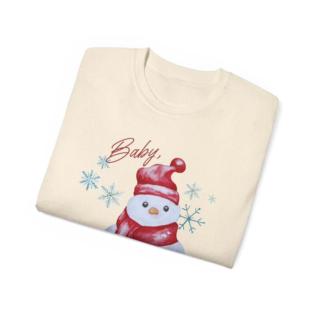 Winter Wonderland Snowman Tee, Unisex Cotton T-Shirt for Holiday Cheer, Christmas Party, Gift, Cozy Winter Apparel