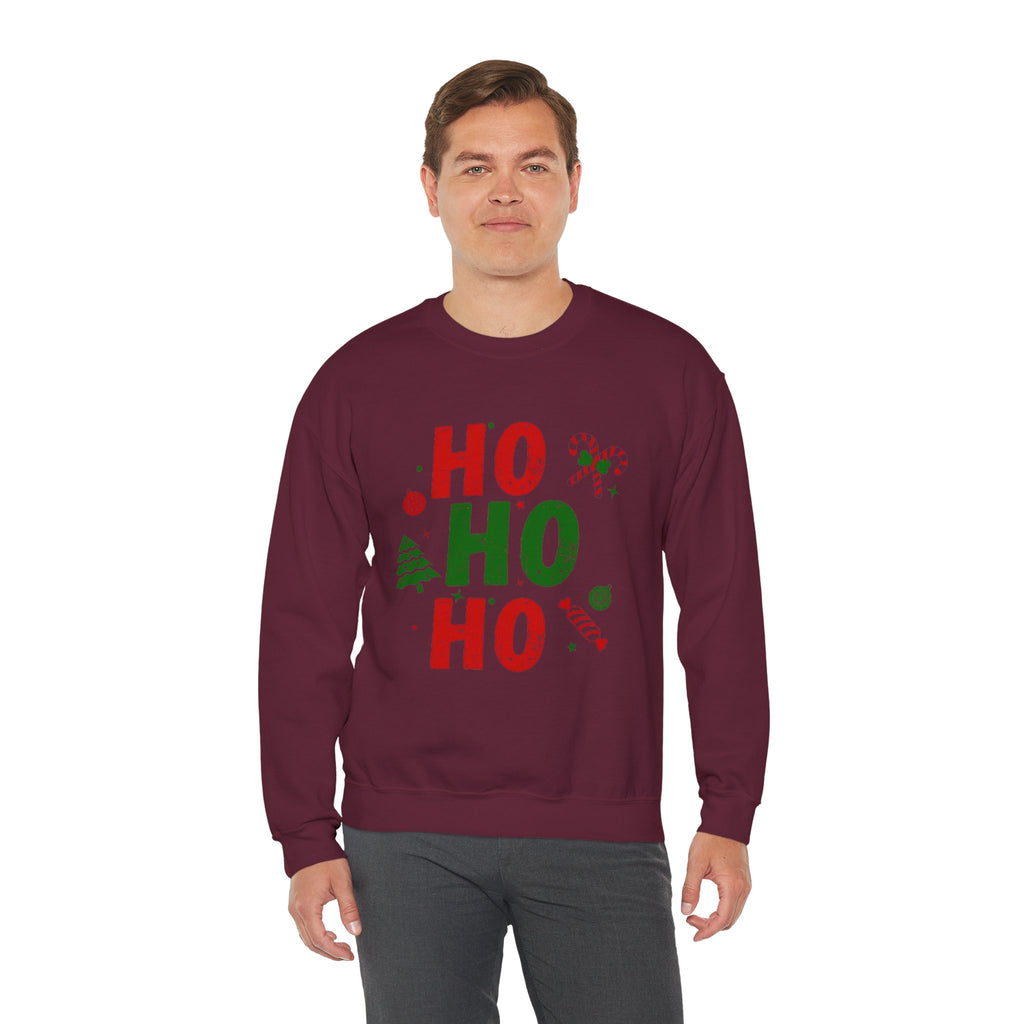 Festive Ho Ho Ho Sweatshirt for Holiday Cheer, Christmas Gift, Cozy Winter Apparel, Family Gatherings, Unisex Holiday Sweatshirt