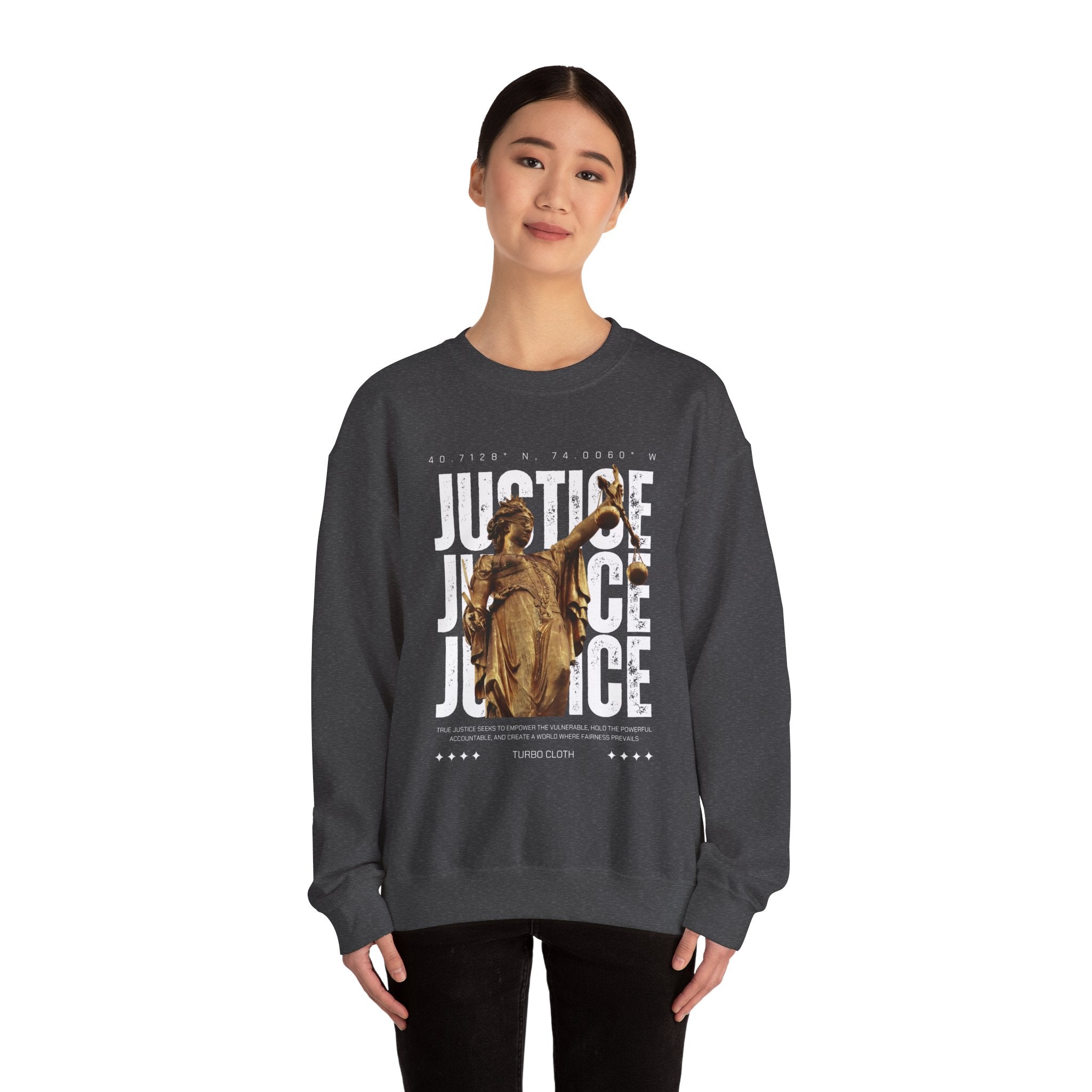 Justice-Themed Unisex Crewneck Sweatshirt | Statement Apparel for Activists, Social Justice, Casual Wear, Gifts, and Awareness