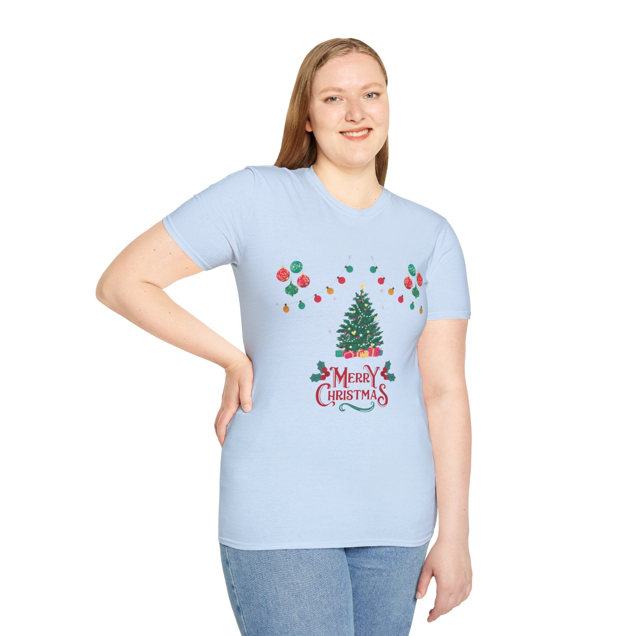Merry Christmas Unisex T-Shirt, Festive Tee, Holiday Apparel, Winter Gift, Cozy Christmas Style, Unisex Softstyle Shirt