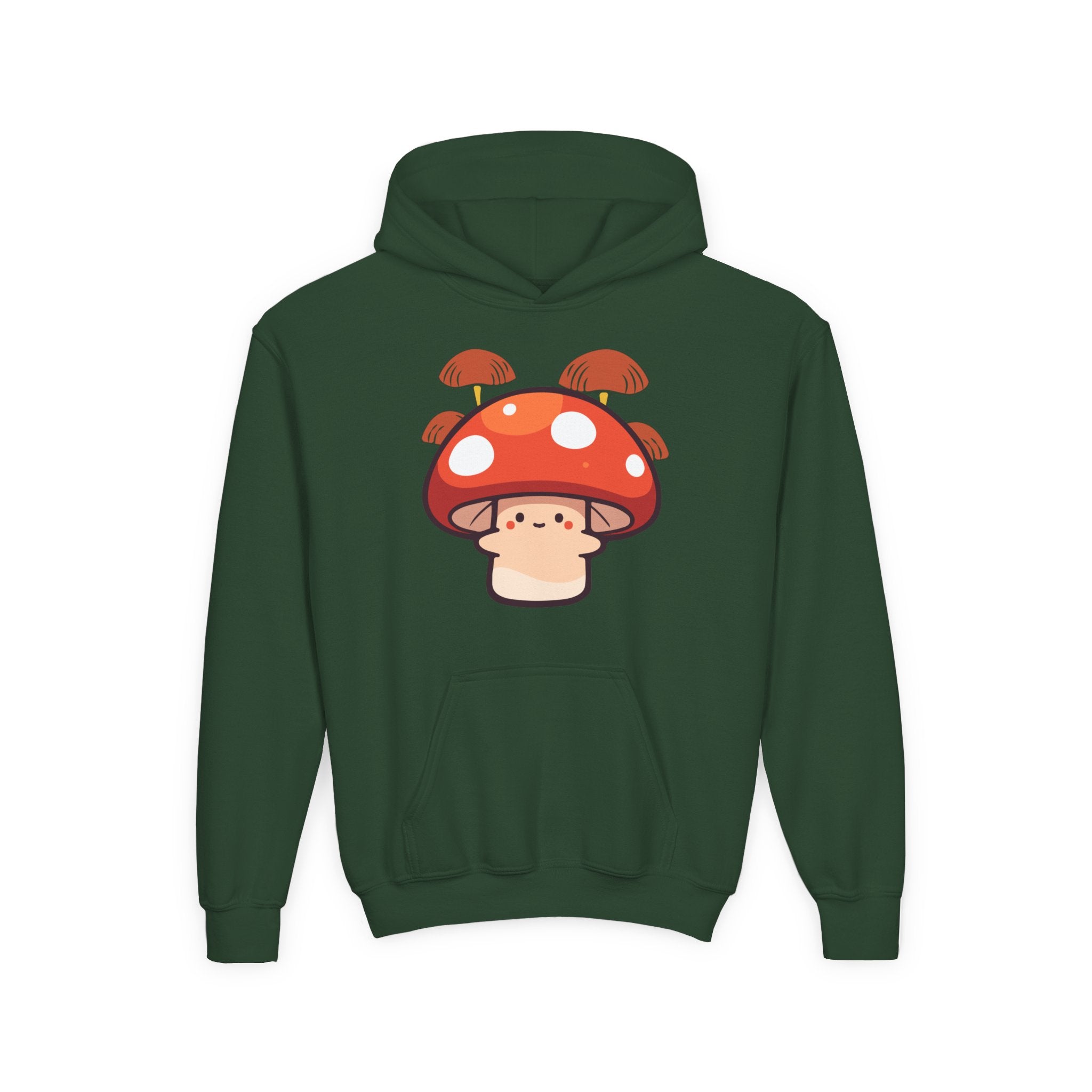 Cute Mushroom Youth Hoodie, Cozy Mushroom Sweatshirt for Kids, Perfect for Fall, Gifts for Young Nature Lovers, Fun Casual Wear
