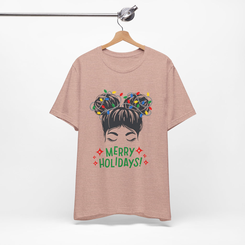 Festive Holiday Tee - Merry Holidays Graphic, Unisex Jersey Short Sleeve Shirt, Christmas Apparel, Seasonal Gift, Cozy Vibes