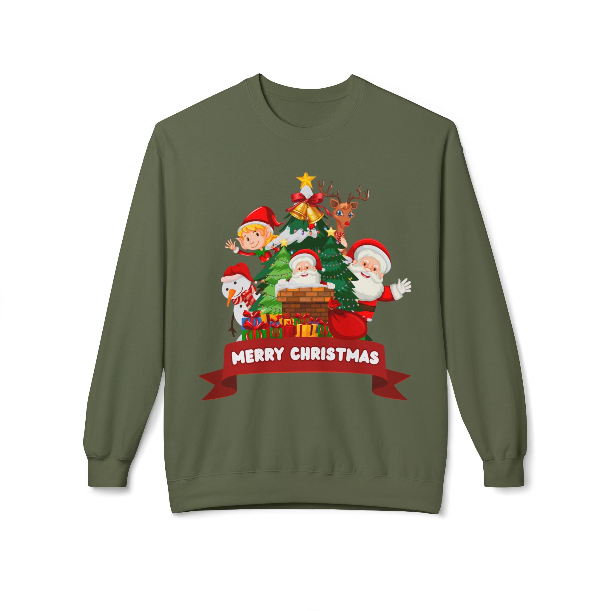 Festive Christmas Sweatshirt, Cozy Holiday Crewneck, Merry Christmas Gift, Family Matching Sweatshirt, Winter Apparel, Santa Design