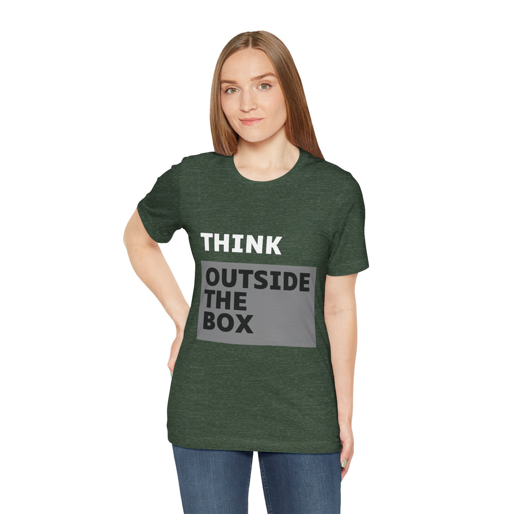 Think Outside the Box Unisex Tee, Short Sleeve T-shirt, Unique Design Shirt, Creative Tee, Unisex Graphic Tee