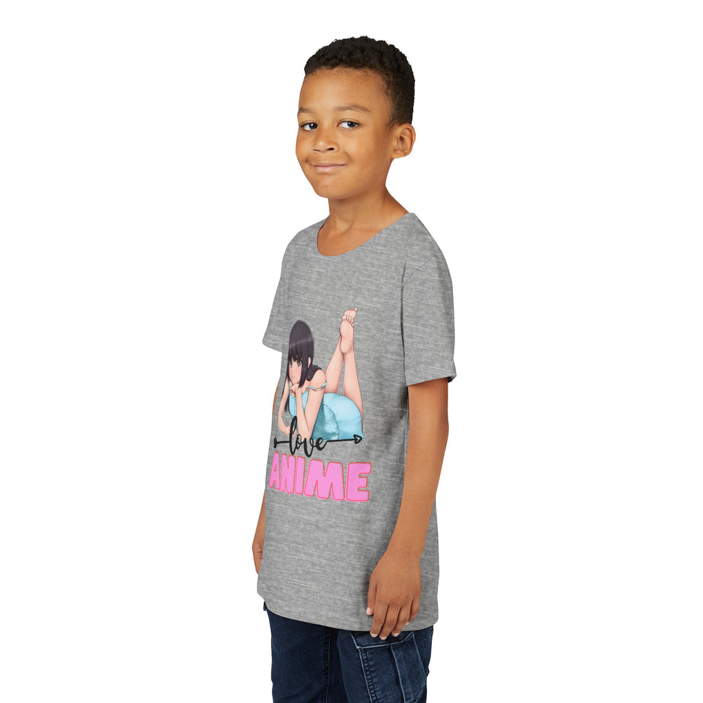 Anime Love Youth Tee, Kids' Anime Shirt, Manga Fans Gift, Cute Youth T-Shirt, Kawaii Apparel for Kids, Anime Enthusiasts Tee