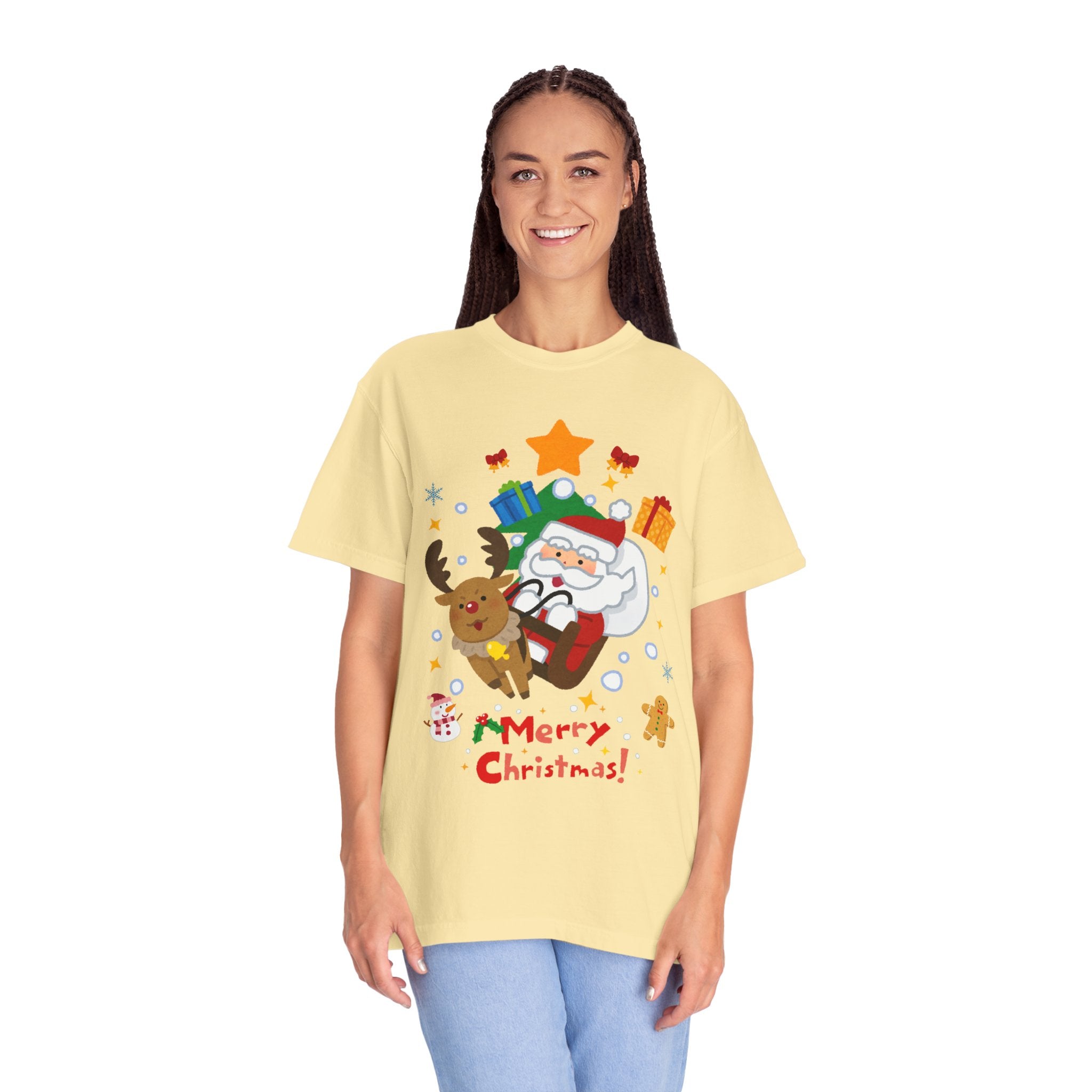 Festive Santa T-Shirt | Christmas Tee, Unisex Holiday Shirt, Merry Christmas Gift, Cute Design for Kids & Adults