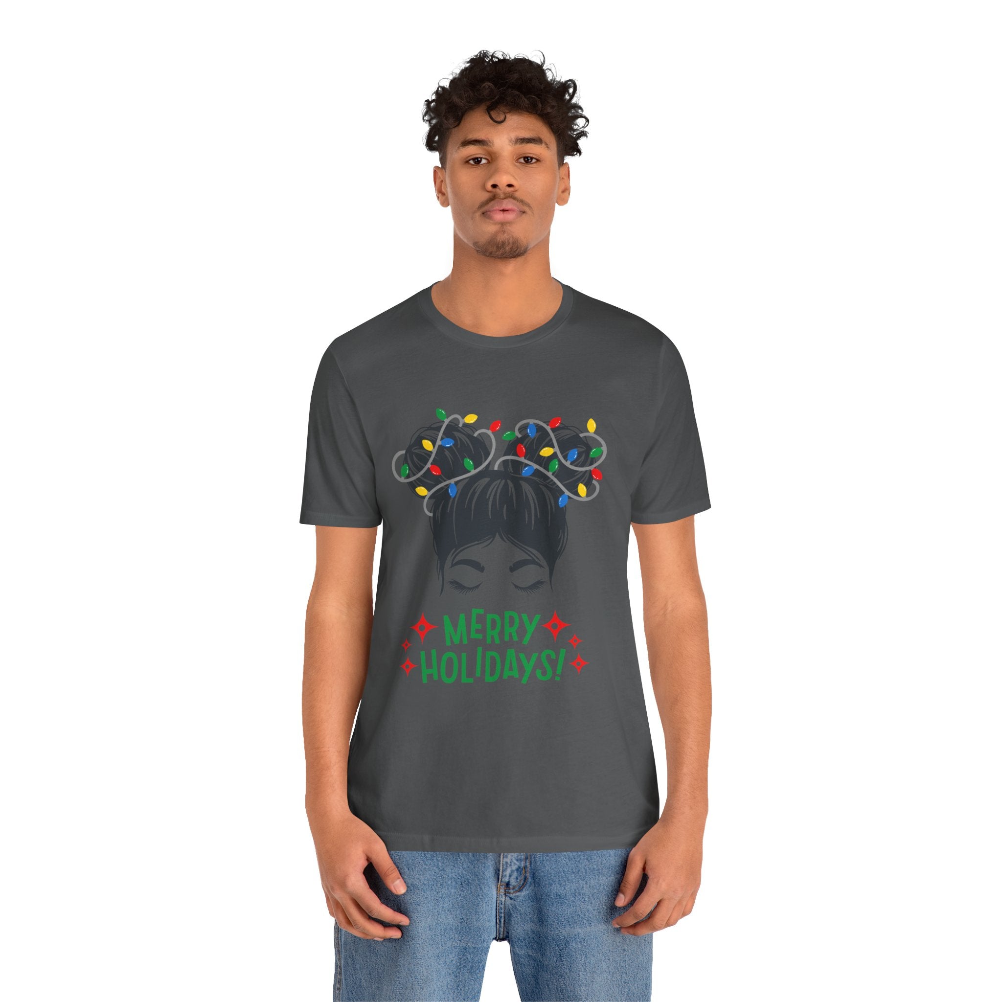 Festive Holiday Tee - Merry Holidays Graphic, Unisex Jersey Short Sleeve Shirt, Christmas Apparel, Seasonal Gift, Cozy Vibes