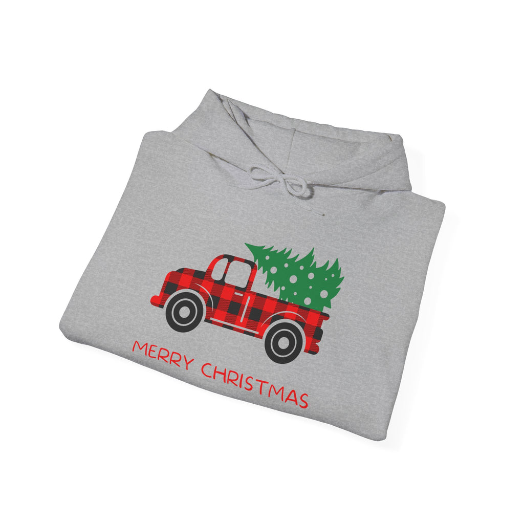 Merry Christmas Truck Hoodie, Festive Sweatshirt, Holiday Gift, Cozy Winter Apparel, Unisex Christmas Wear
