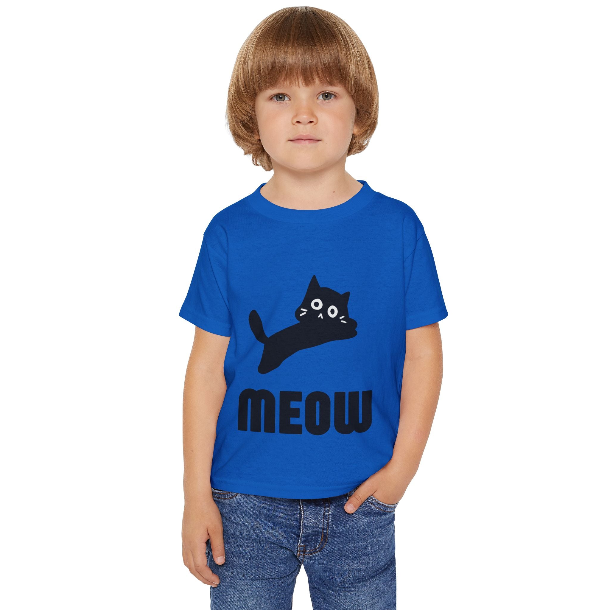 Cute Cat Meow Toddler T-shirt - Fun Kids Tee, Cat Lover Gift, Playful Outfit, Birthday Present, Everyday Wear