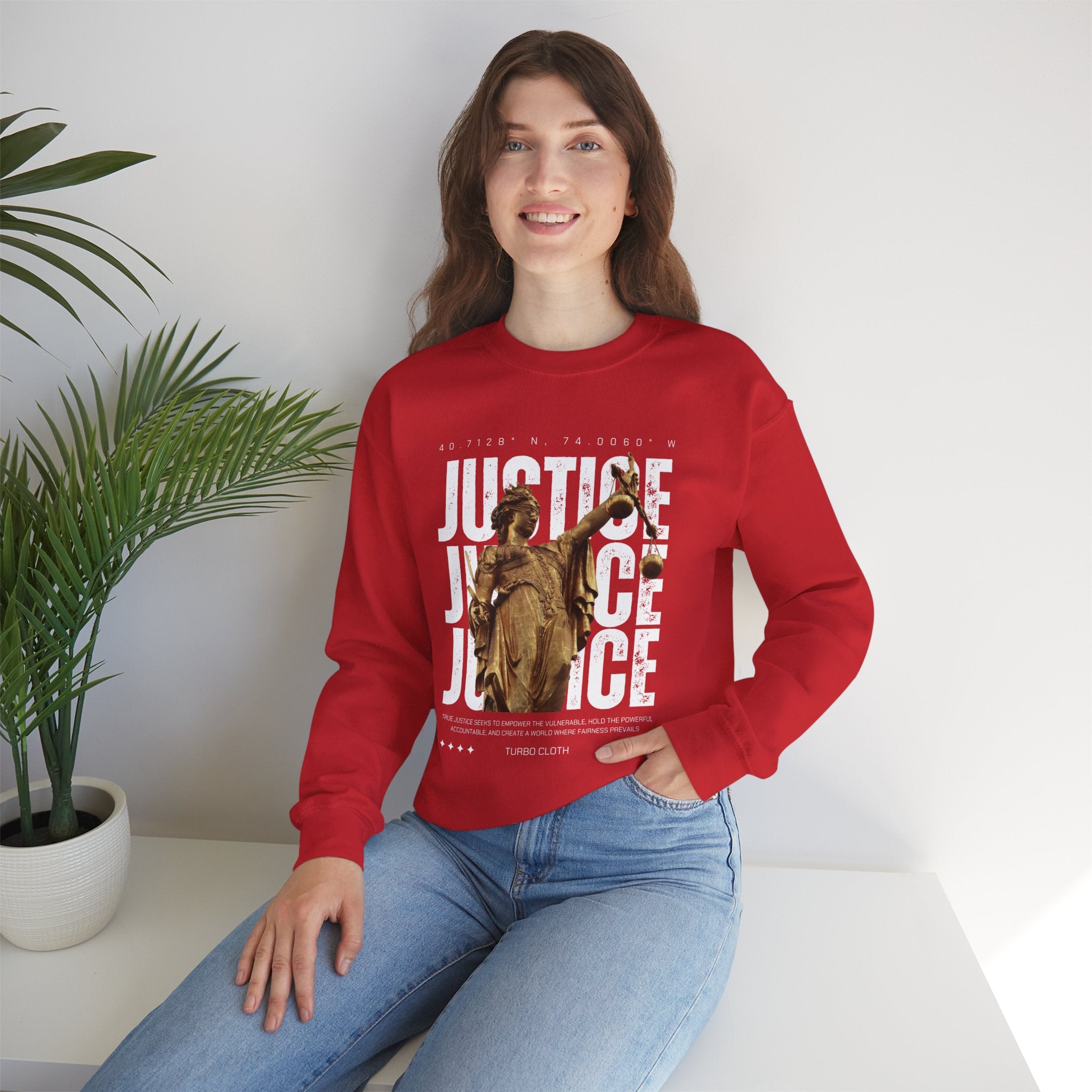 Justice-Themed Unisex Crewneck Sweatshirt | Statement Apparel for Activists, Social Justice, Casual Wear, Gifts, and Awareness