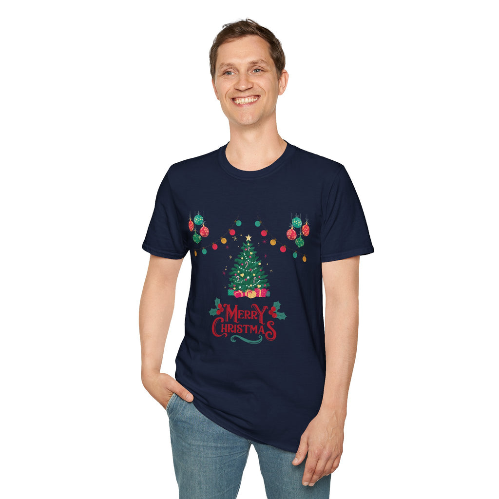 Merry Christmas Unisex T-Shirt, Festive Tee, Holiday Apparel, Winter Gift, Cozy Christmas Style, Unisex Softstyle Shirt