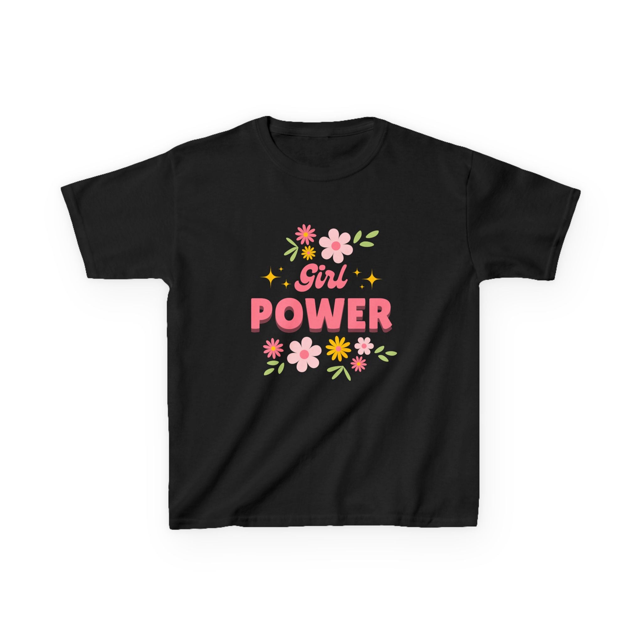 Kids Graphic Tee, Girl Power Flower Shirt, Youth Summer Tee, Empowering T-Shirt, Birthday Gift, Kids Fashion Top, Positive Vibes