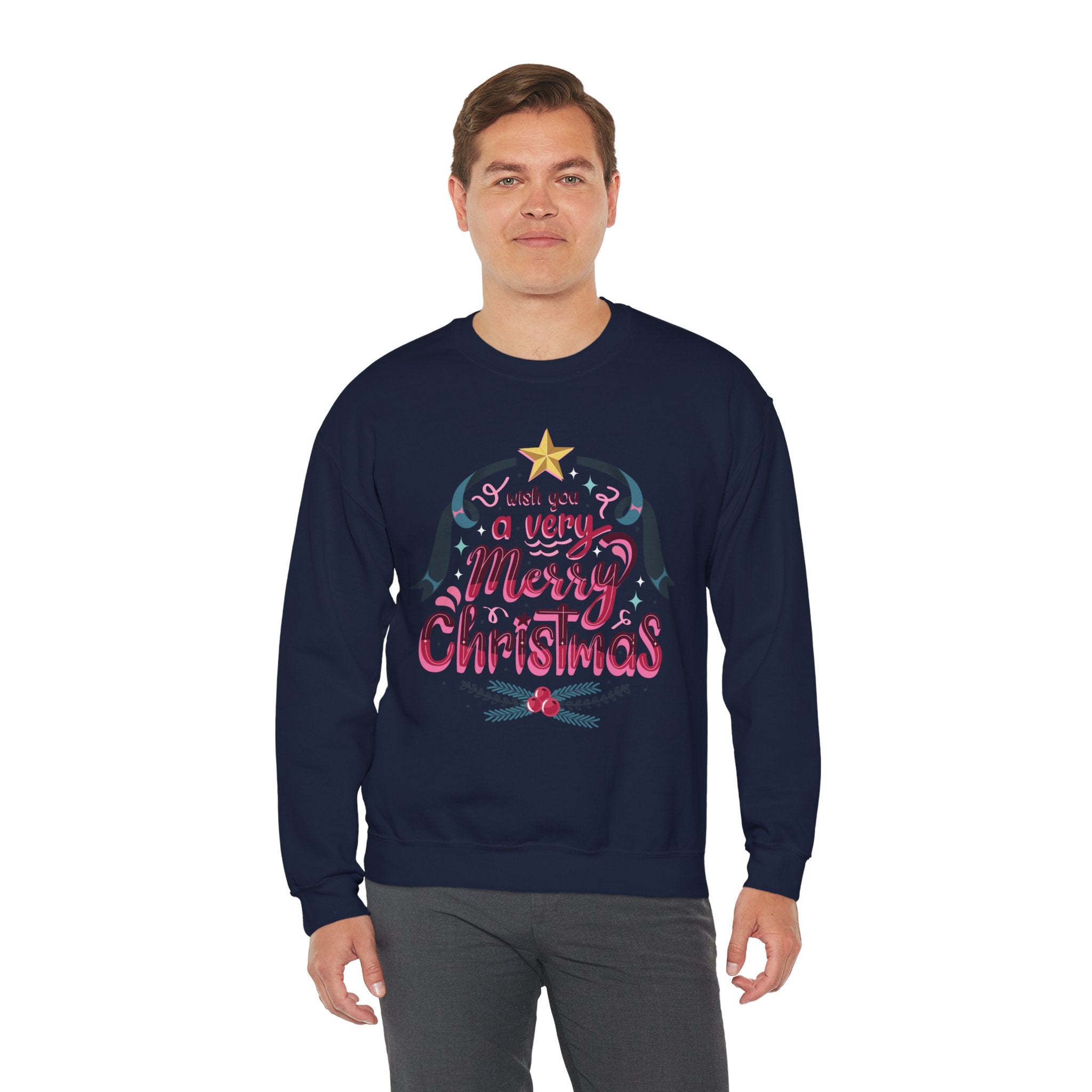 Merry Christmas Sweatshirt, Cozy Holiday Apparel, Unisex Christmas Gift, Festive Crewneck, Winter Wardrobe Essential