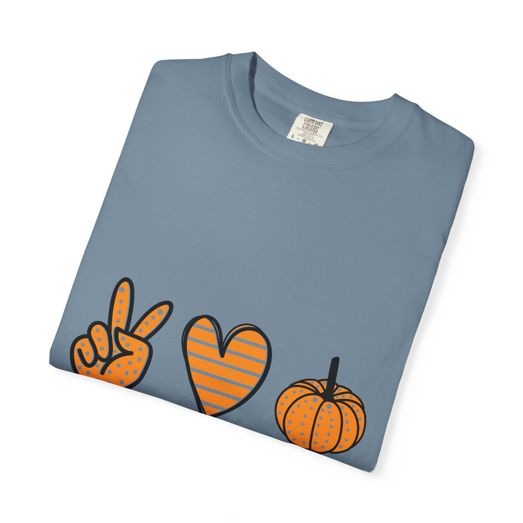 Peace Love Fall T-Shirt, Unisex Tee for Autumn, Cozy Casual Wear, Thanksgiving Gift, Fall Fashion