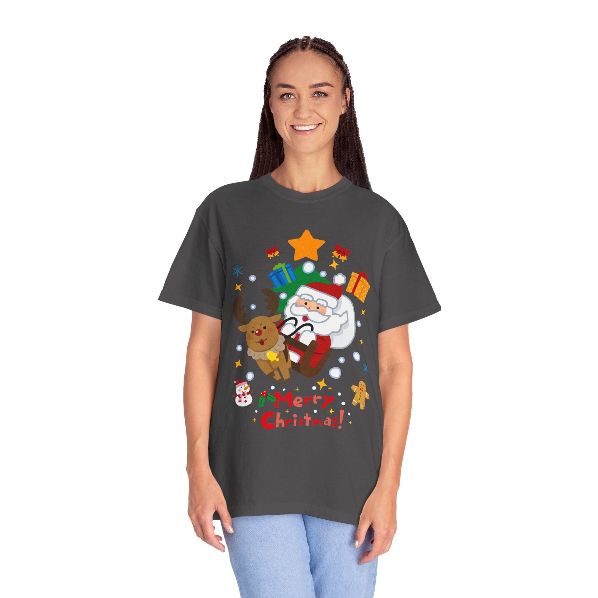 Festive Santa T-Shirt | Christmas Tee, Unisex Holiday Shirt, Merry Christmas Gift, Cute Design for Kids & Adults