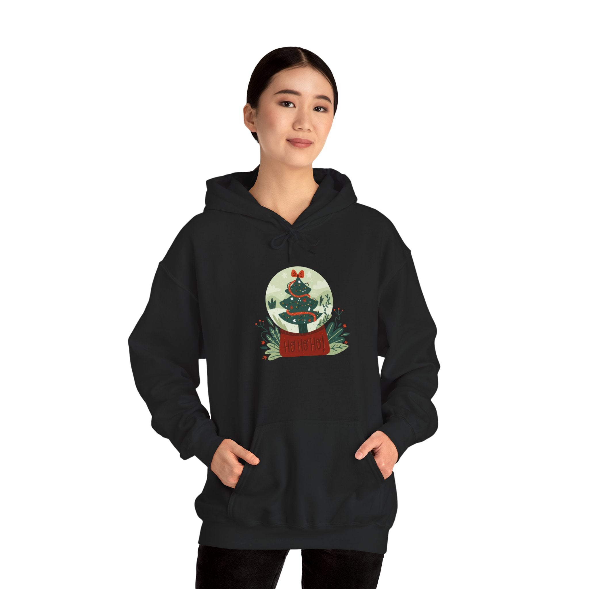 Cozy Holiday Hoodie with Snow Globe Design | Festive Gift, Winter Apparel, Christmas Sweatshirt, Unisex Hoodie, Seasonal Outfit