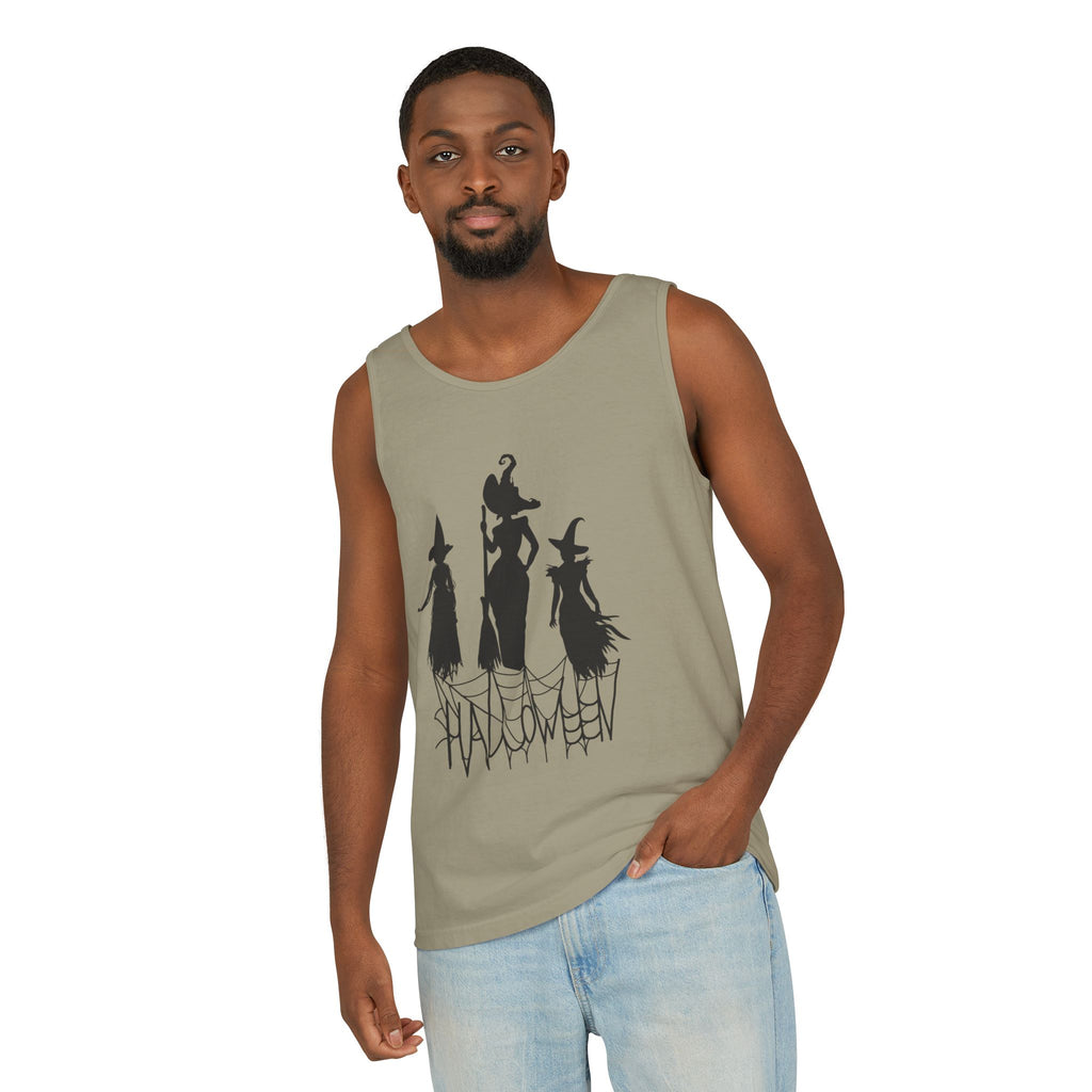 Halloween Witches Tank Top, Spooky Summer Shirt, Unisex Beach Wear, Fall Festival Apparel, Halloween Party Top