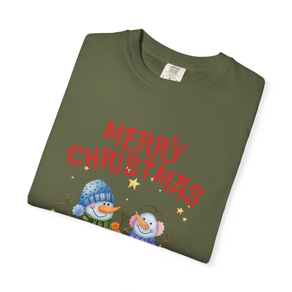 Merry Christmas Unisex Garment-Dyed T-shirt, Cozy Holiday Tee, Festive Winter Apparel, Christmas Gift, Seasonal Fashion