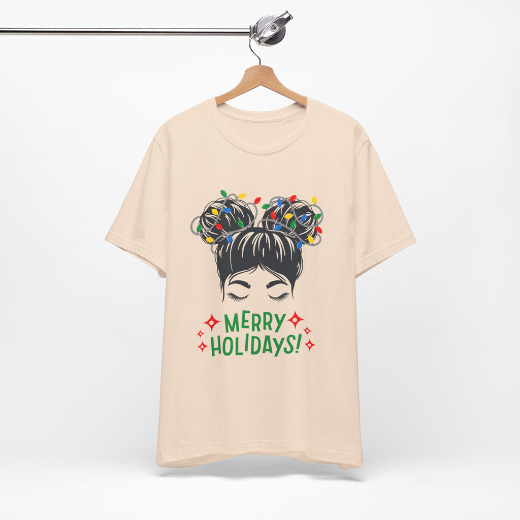 Festive Holiday Tee - Merry Holidays Graphic, Unisex Jersey Short Sleeve Shirt, Christmas Apparel, Seasonal Gift, Cozy Vibes
