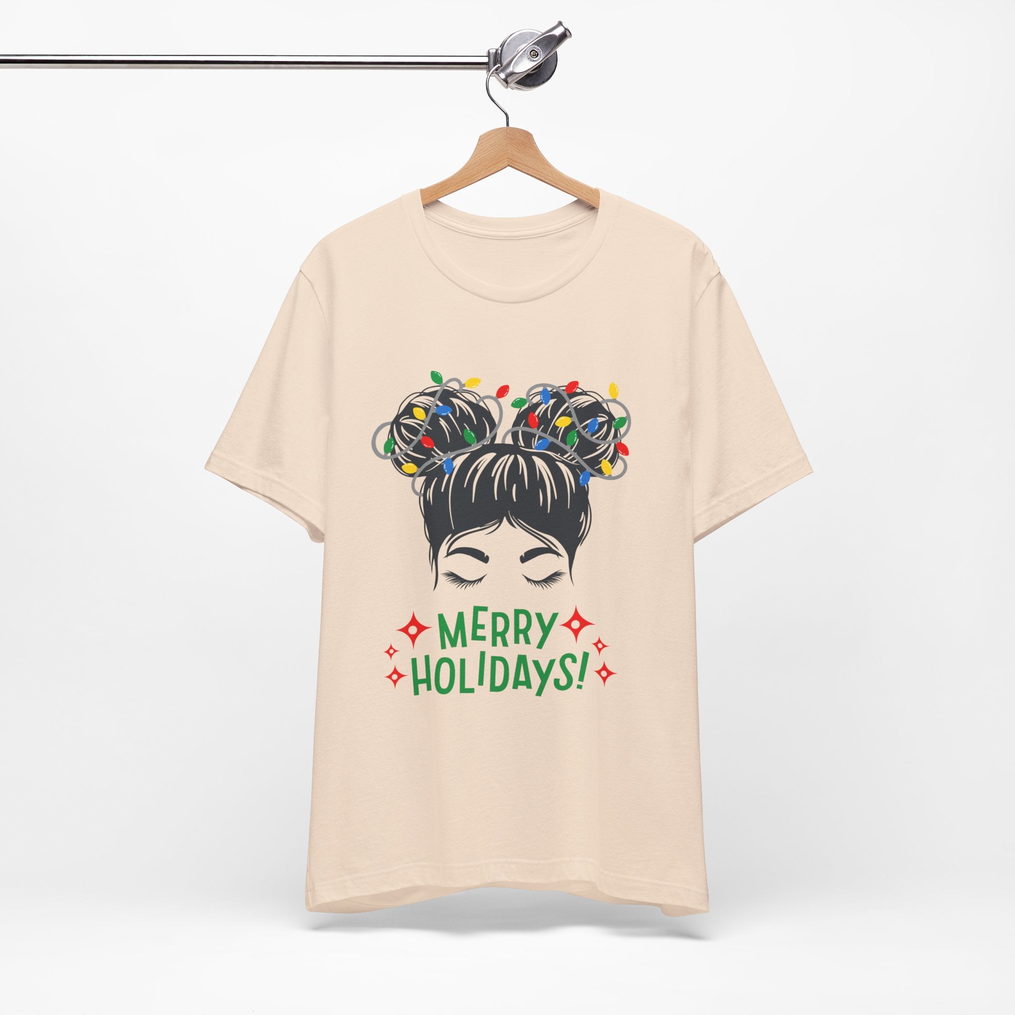 Festive Holiday Tee - Merry Holidays Graphic, Unisex Jersey Short Sleeve Shirt, Christmas Apparel, Seasonal Gift, Cozy Vibes