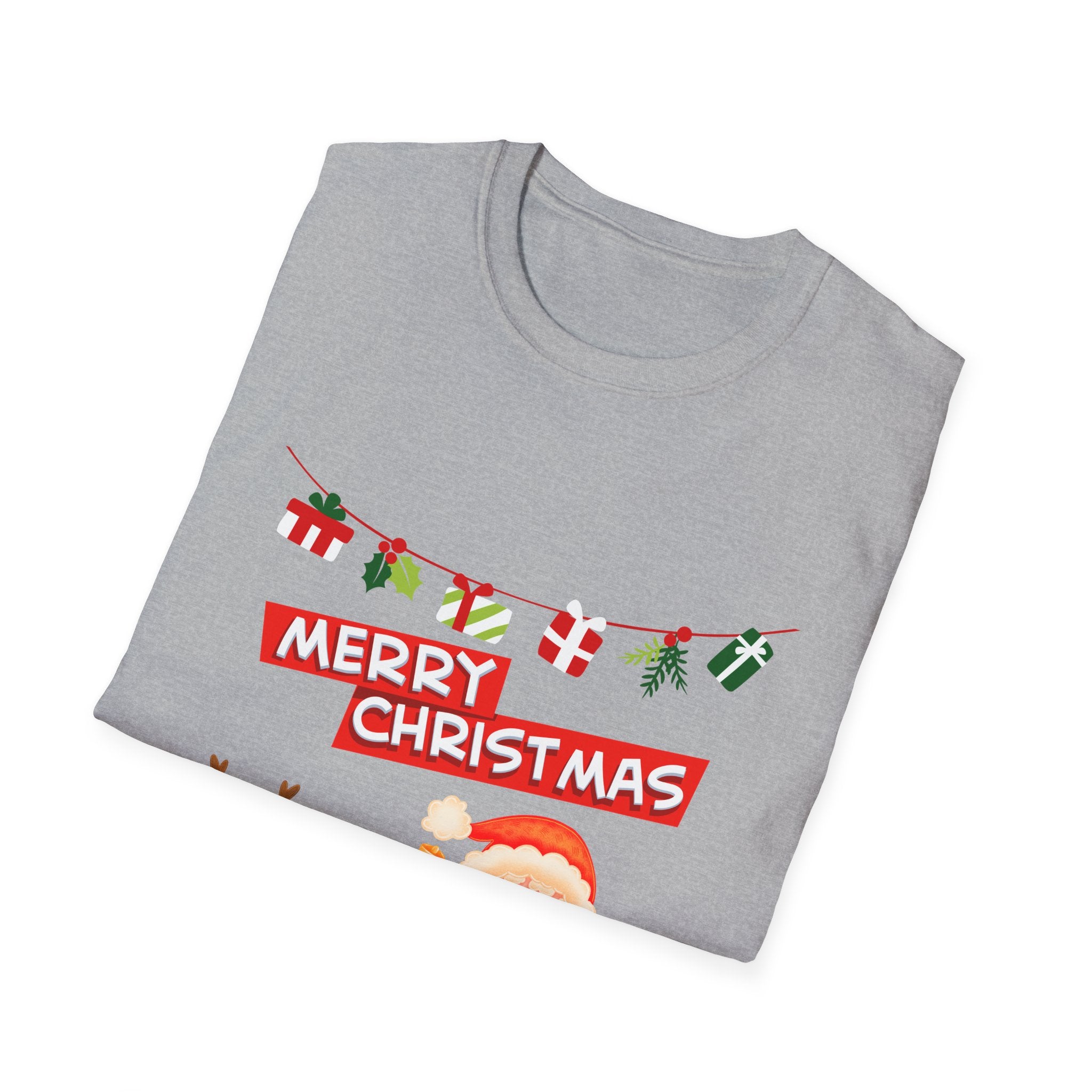 Christmas Cheer T-Shirt, Merry Christmas Tee, Festive Holiday Shirt, Unisex Christmas Apparel, Santa and Reindeer Design