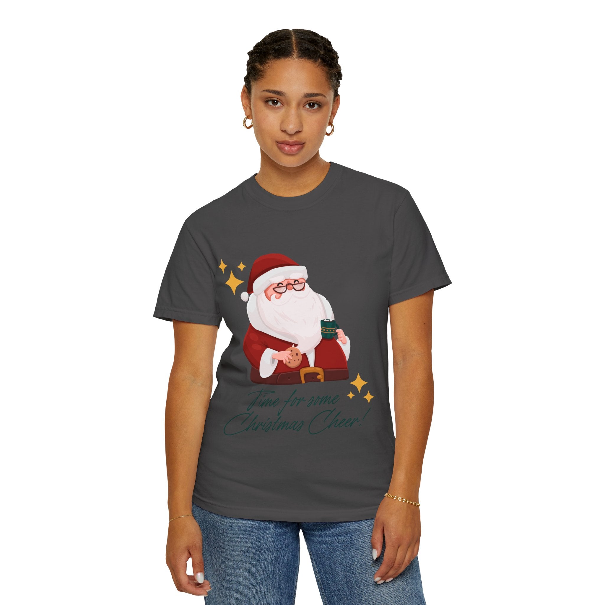 Festive Christmas T-Shirt, Holiday Apparel, Santa Graphic Tee, Unisex Christmas Gift, Seasonal Outfit, Cheerful Holiday Wear