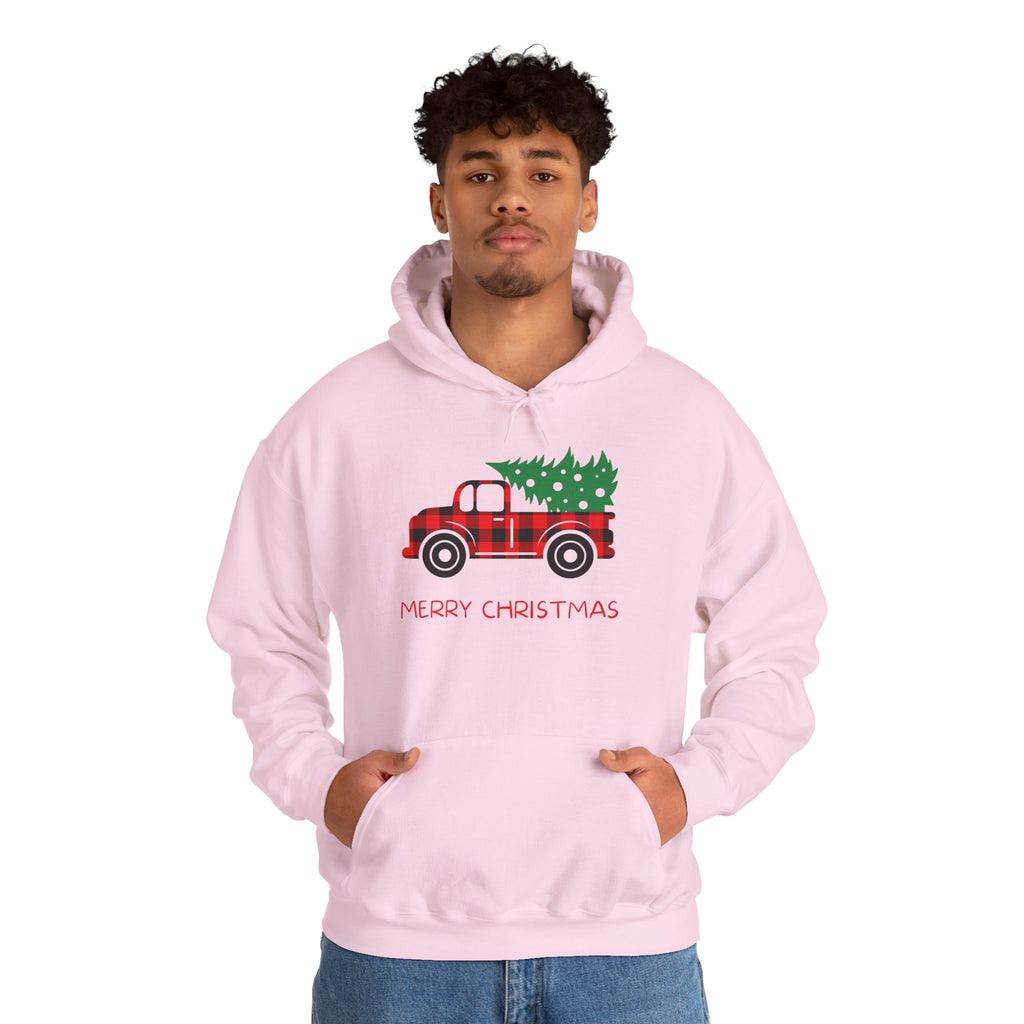 Merry Christmas Truck Hoodie, Festive Sweatshirt, Holiday Gift, Cozy Winter Apparel, Unisex Christmas Wear