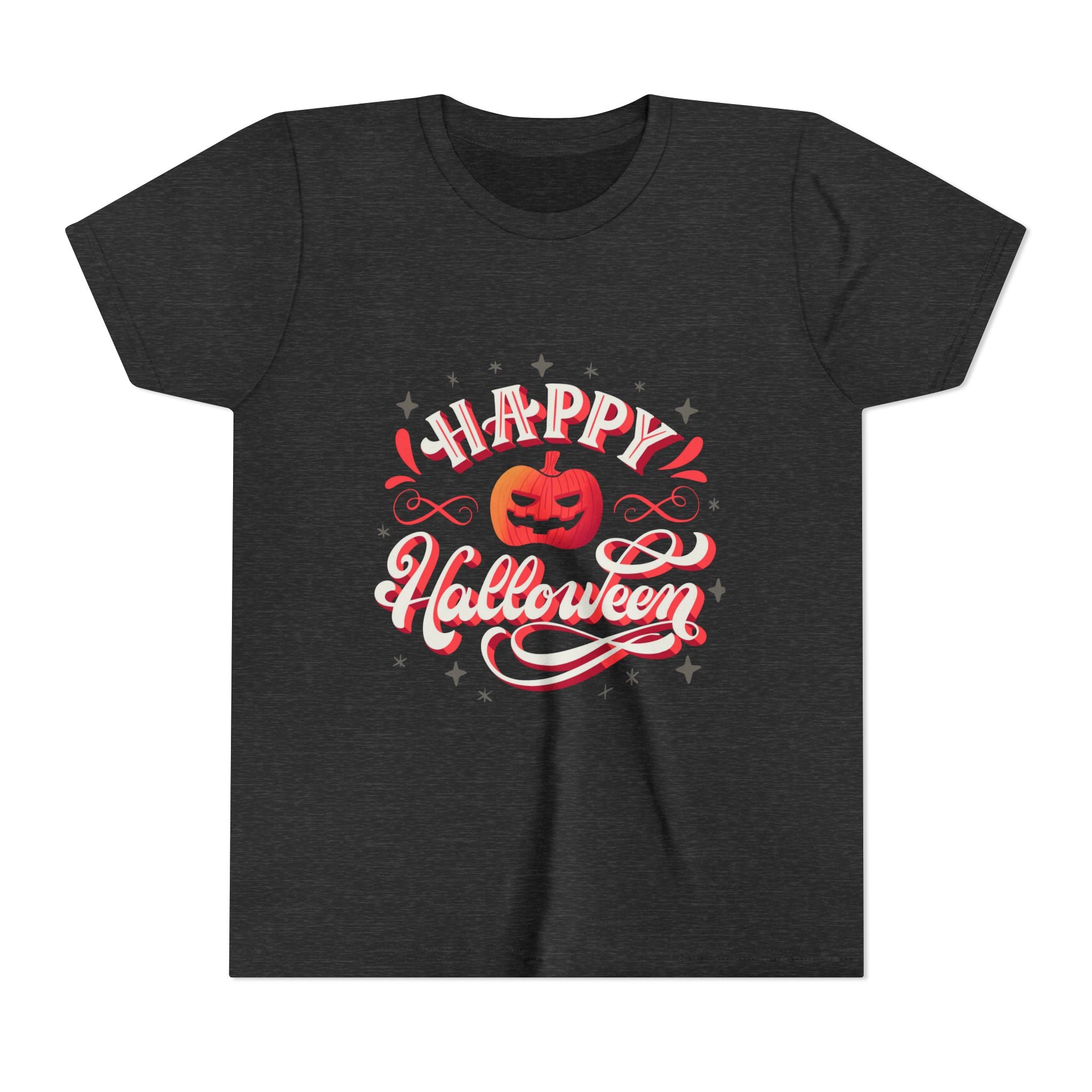 Halloween Youth Short Sleeve Tee, Kids Halloween T-Shirt, Pumpkin Graphic Tee, Spooky Season Clothes, Trick or Treat Shirt
