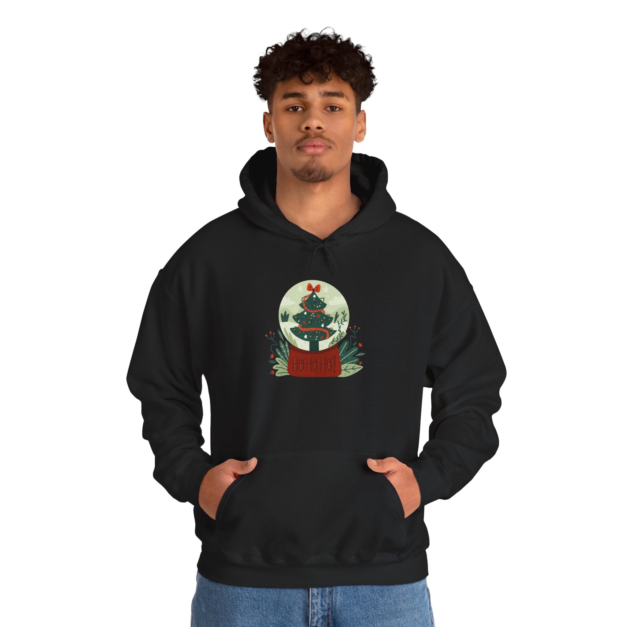 Cozy Holiday Hoodie with Snow Globe Design | Festive Gift, Winter Apparel, Christmas Sweatshirt, Unisex Hoodie, Seasonal Outfit