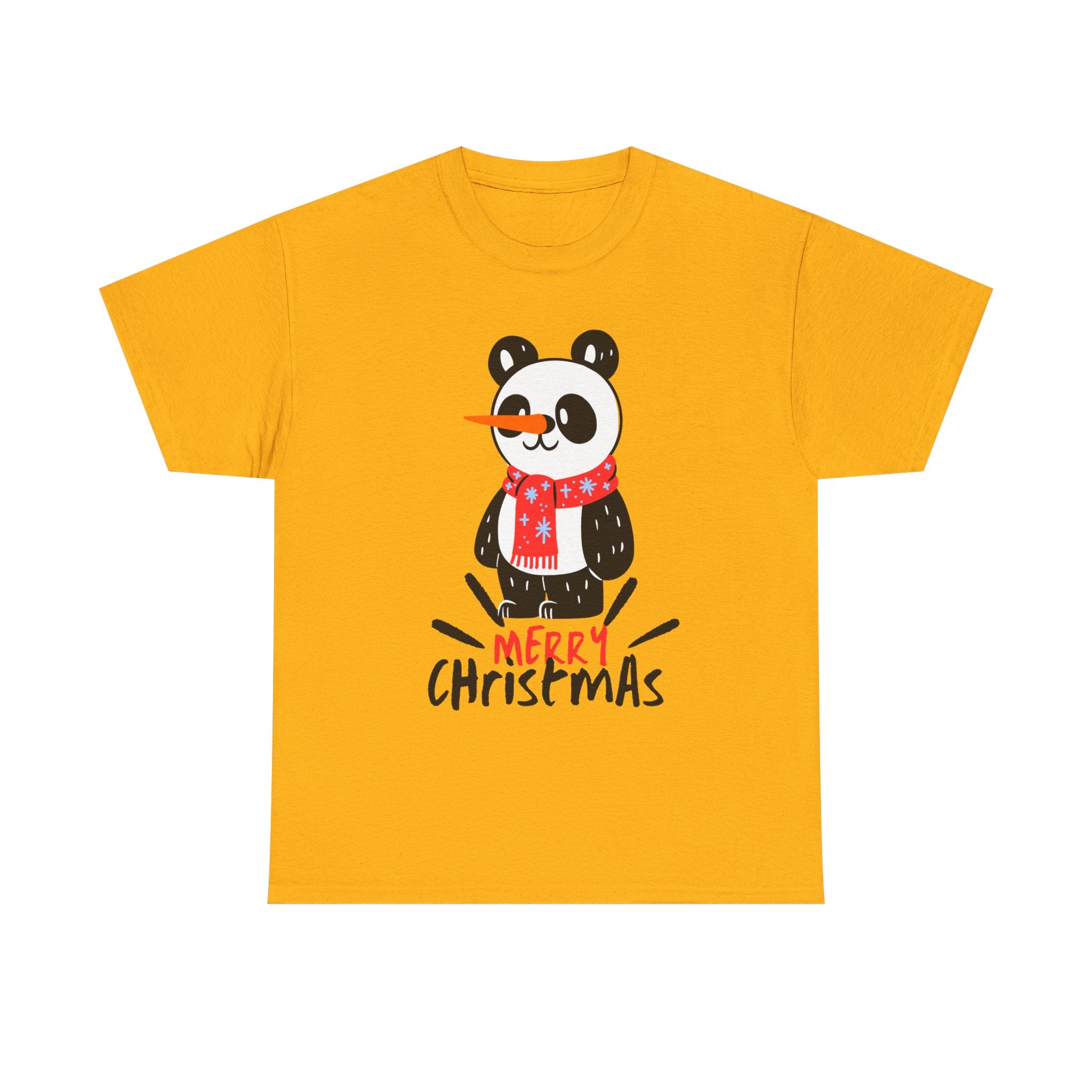 Cute Merry Christmas Panda Tee for Holiday Cheer, Unisex Cotton T-Shirt, Fun Gift for Him & Her, Christmas Apparel, Winter Gathering
