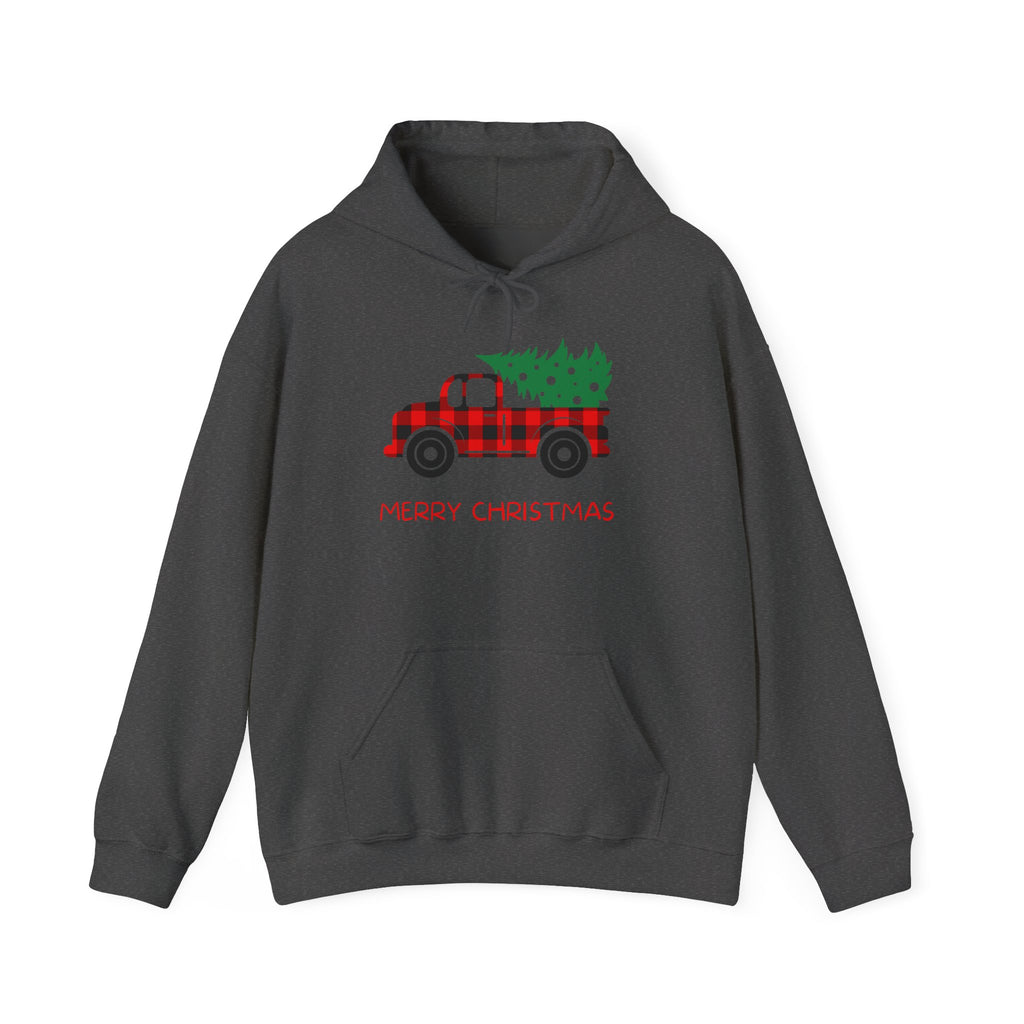Merry Christmas Truck Hoodie, Festive Sweatshirt, Holiday Gift, Cozy Winter Apparel, Unisex Christmas Wear
