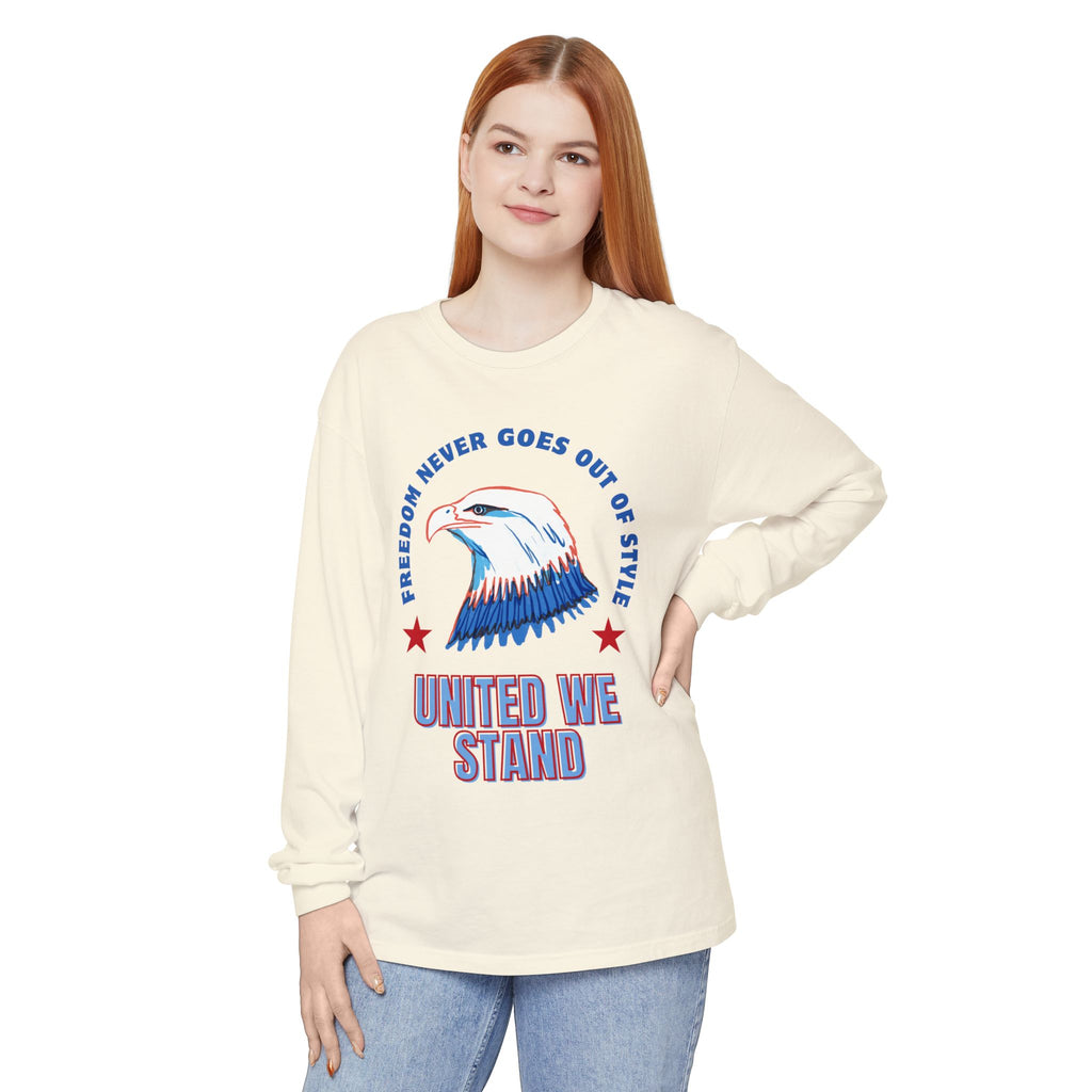 Patriotic Long Sleeve T-Shirt Perfect for Celebrating Holidays, Independence Days