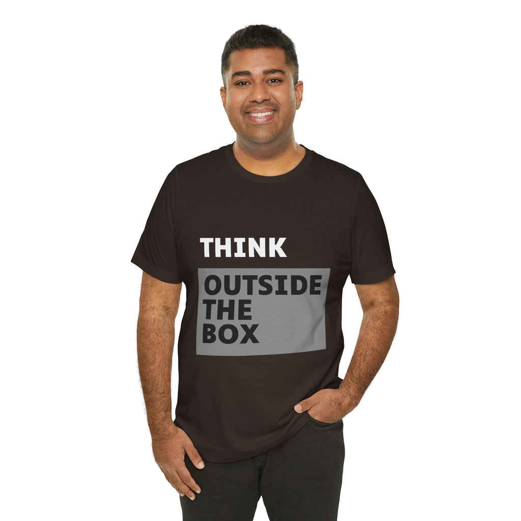 Think Outside the Box Unisex Tee, Short Sleeve T-shirt, Unique Design Shirt, Creative Tee, Unisex Graphic Tee