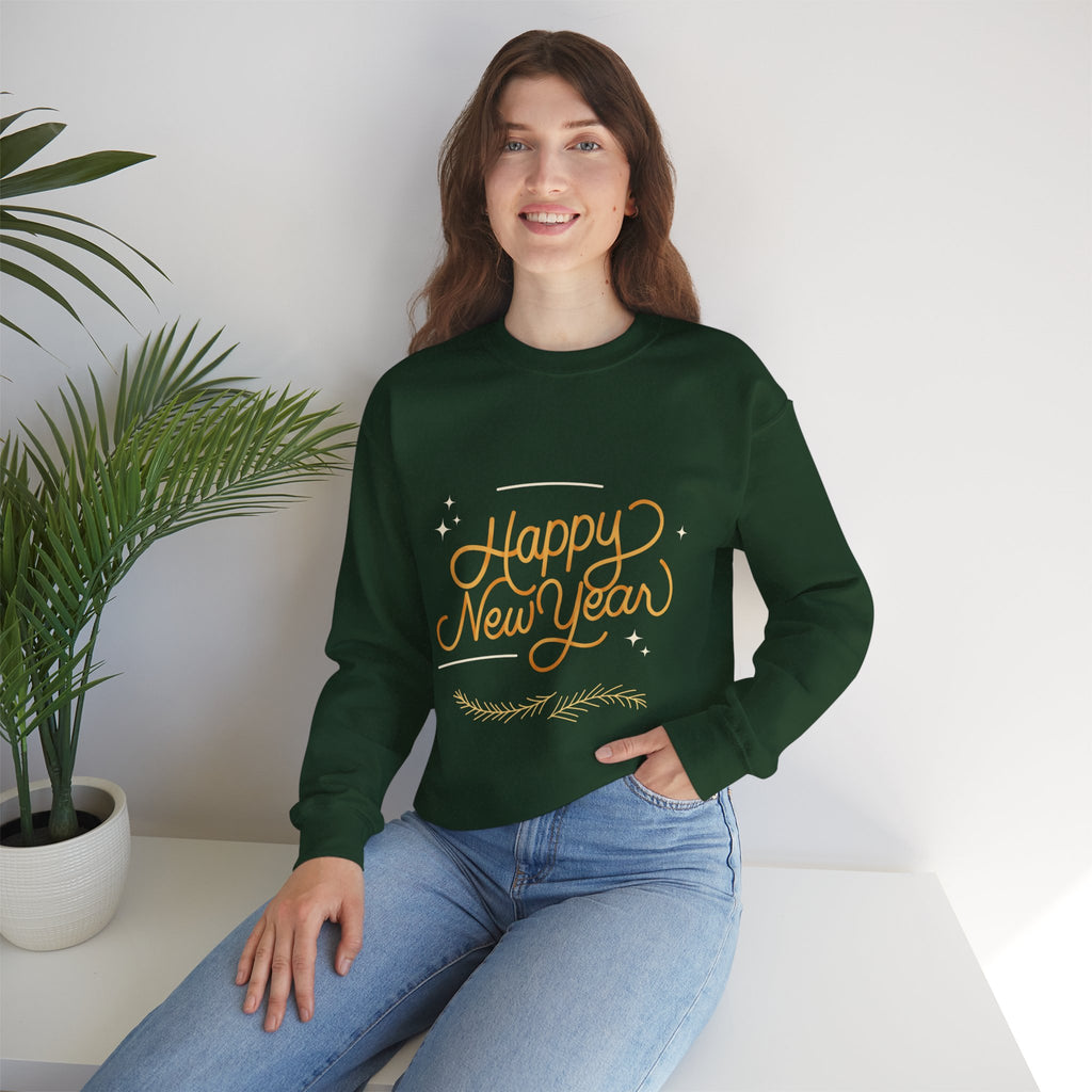 Happy New Year Unisex Crewneck Sweatshirt, Cozy Holiday Apparel, New Year Gift, Seasonal Fashion, Comfortable Sweater