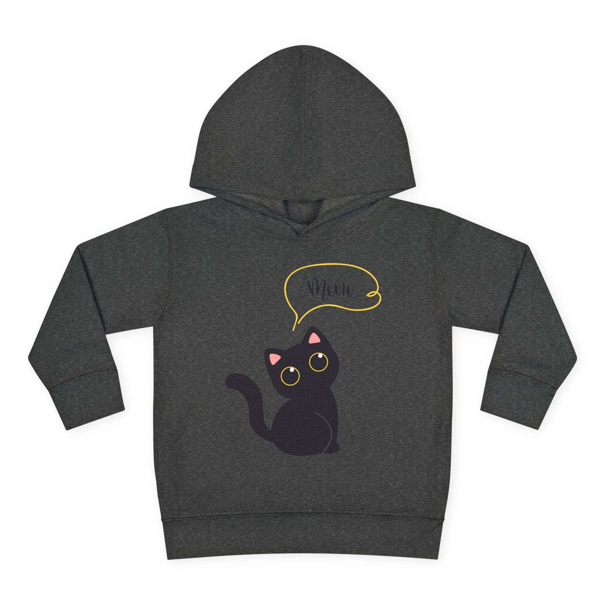 Black Cat Toddler Fleece Hoodie, Cute Kids Pullover, Cat Lover Gift, Birthday Present, Cozy Toddler Clothes
