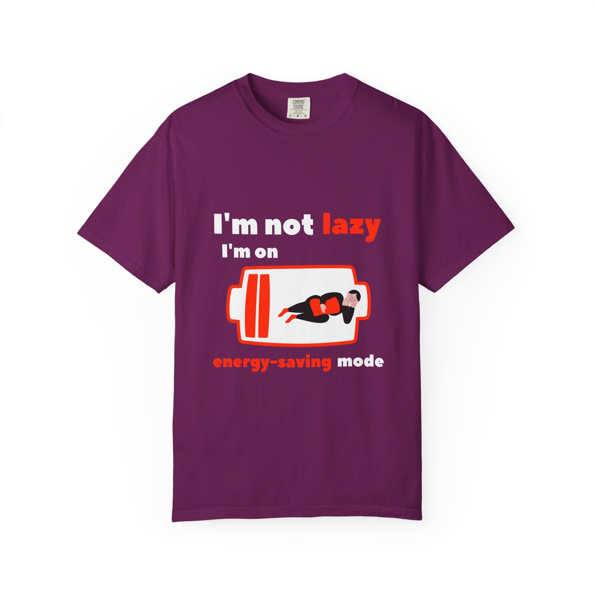 Funny Energy-Saving T-Shirt, Soft Unisex Tee for Relaxed Vibes, Perfect for Lazy Days, Gifts for Friends, Casual Wear