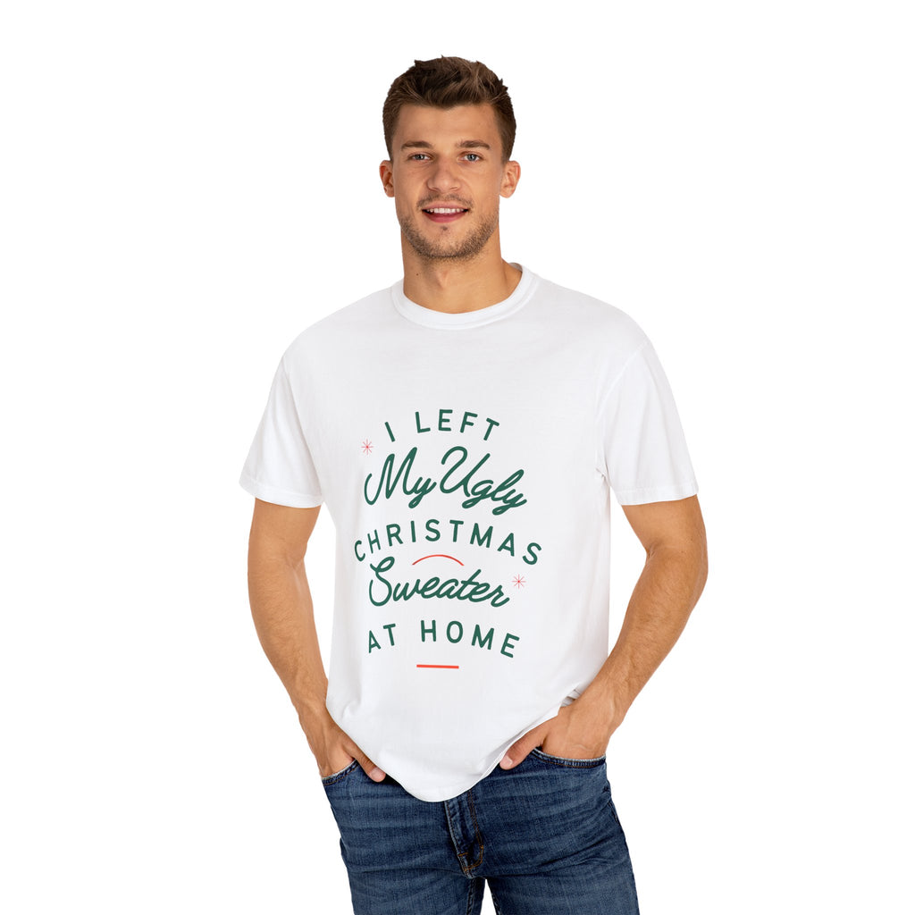 Ugly Christmas Sweater T-Shirt, Fun Holiday Tee, Christmas Gift, Unisex T-Shirt, Festive Party Wear, Family Gathering Shirt