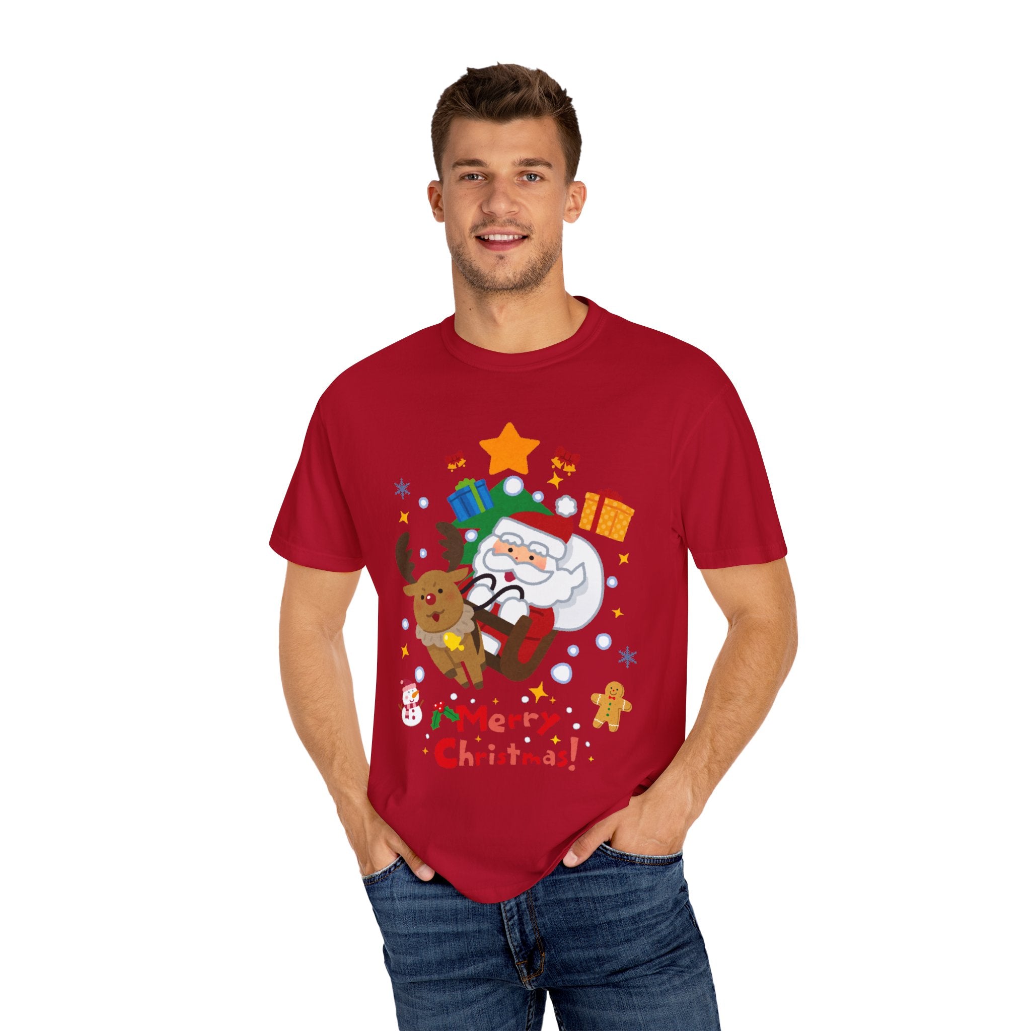 Festive Santa T-Shirt | Christmas Tee, Unisex Holiday Shirt, Merry Christmas Gift, Cute Design for Kids & Adults