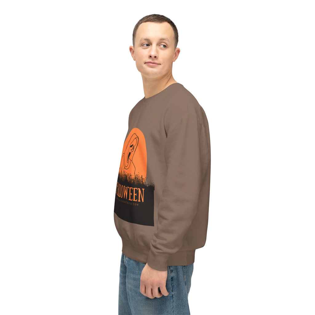 Halloween Ghost Unisex Lightweight Crewneck Sweatshirt, Fall Fashion, Cozy Gift, Halloween Party, Spooky Season Apparel