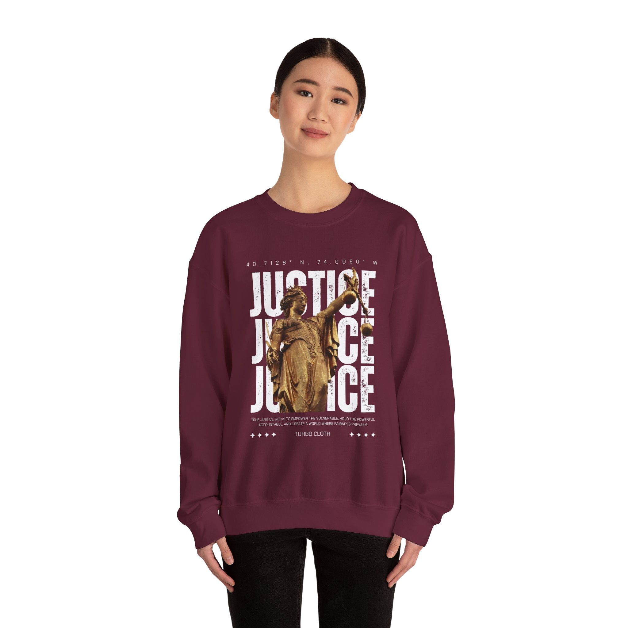 Justice-Themed Unisex Crewneck Sweatshirt | Statement Apparel for Activists, Social Justice, Casual Wear, Gifts, and Awareness