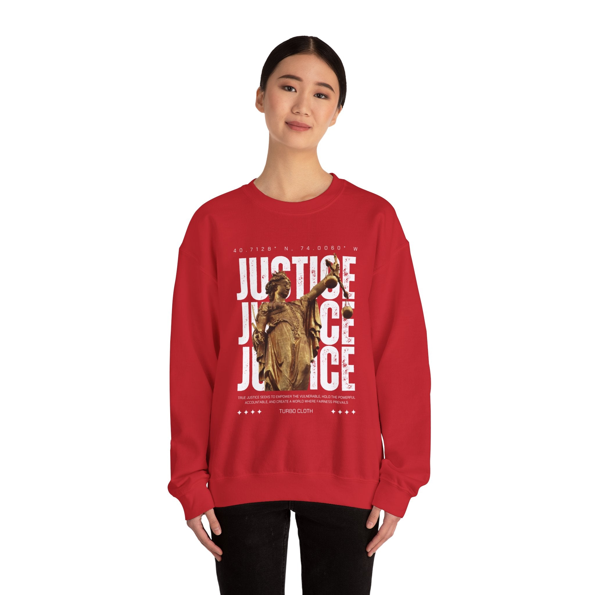 Justice-Themed Unisex Crewneck Sweatshirt | Statement Apparel for Activists, Social Justice, Casual Wear, Gifts, and Awareness
