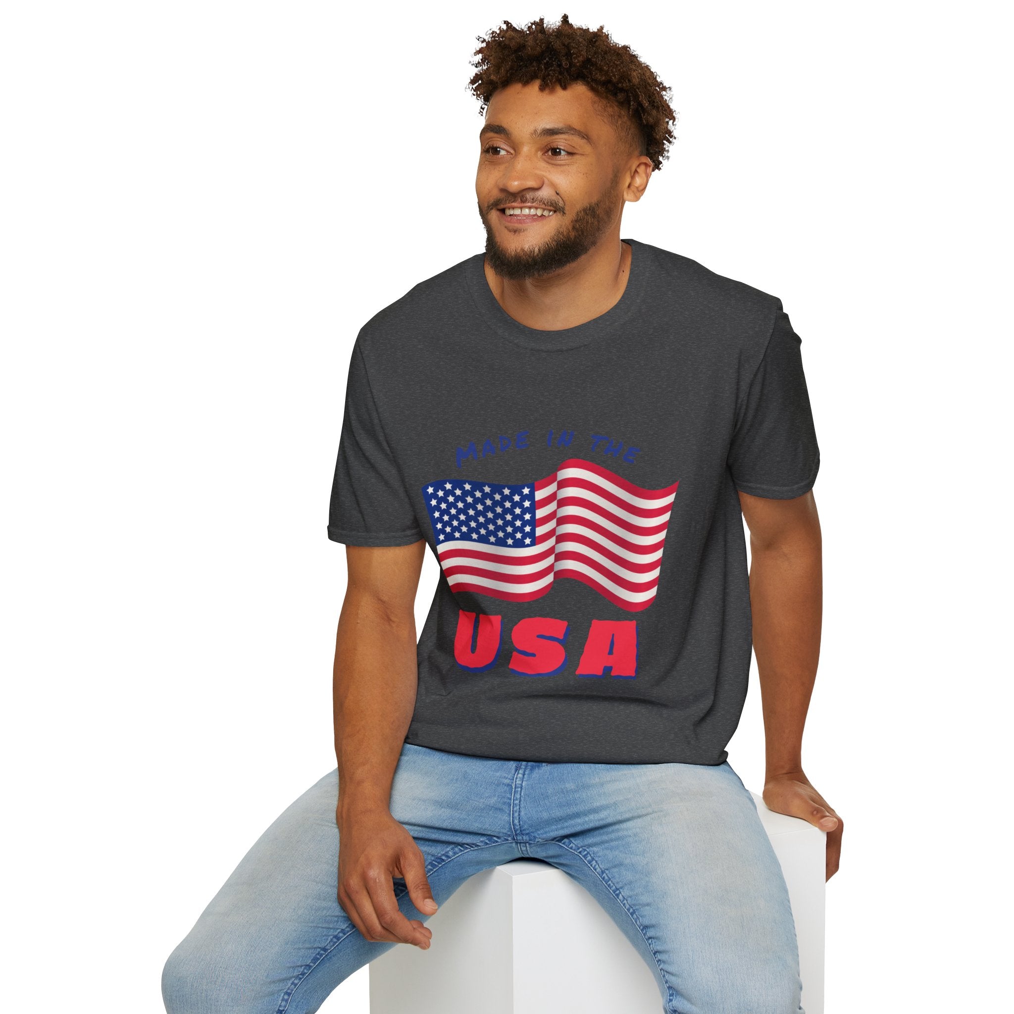 Patriotic Unisex T-Shirt, USA Flag Tee, Made in the USA Shirt, Independence Day Apparel, Gift for Veterans, Casual Wear