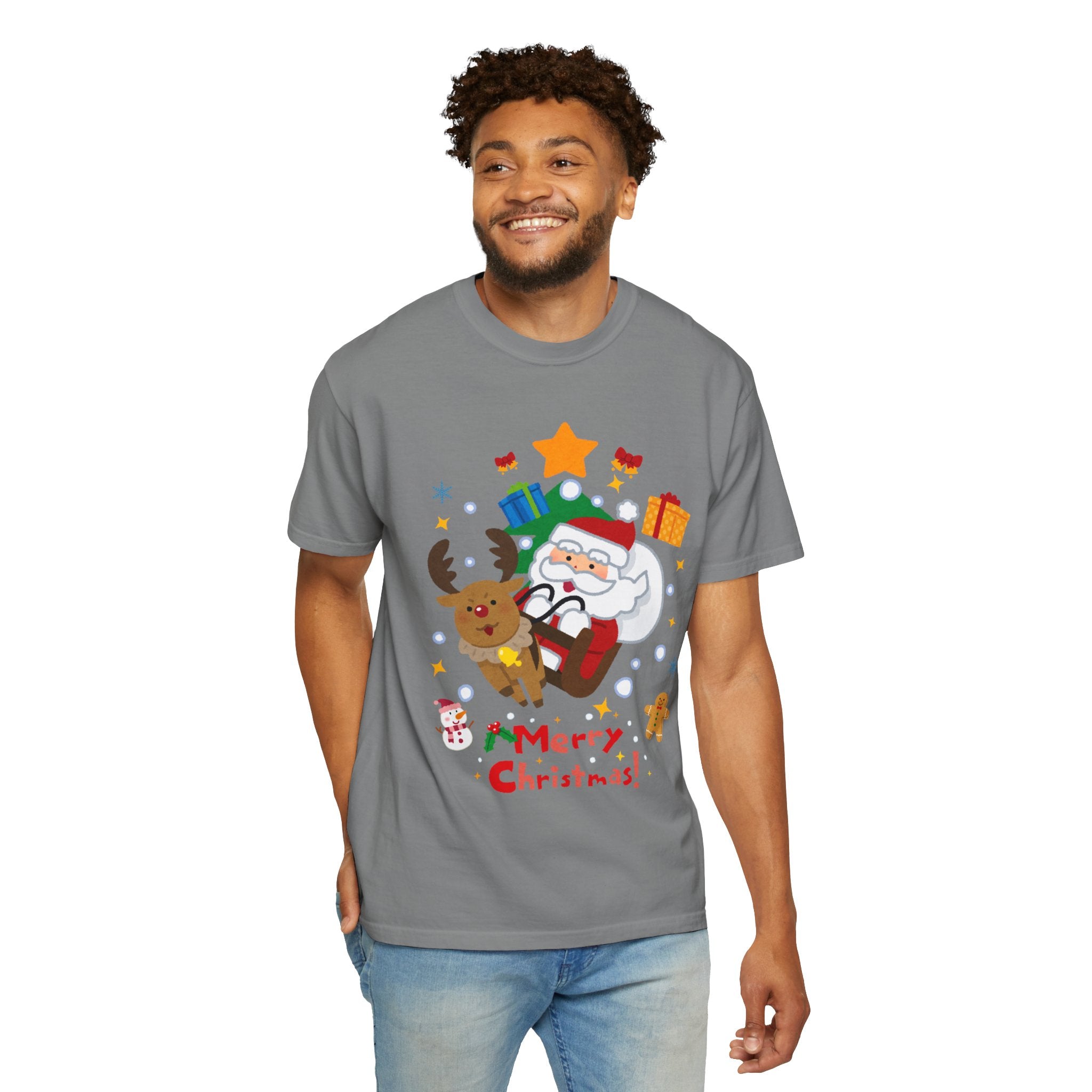 Festive Santa T-Shirt | Christmas Tee, Unisex Holiday Shirt, Merry Christmas Gift, Cute Design for Kids & Adults