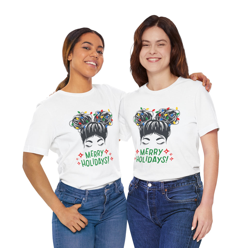 Festive Holiday Tee - Merry Holidays Graphic, Unisex Jersey Short Sleeve Shirt, Christmas Apparel, Seasonal Gift, Cozy Vibes