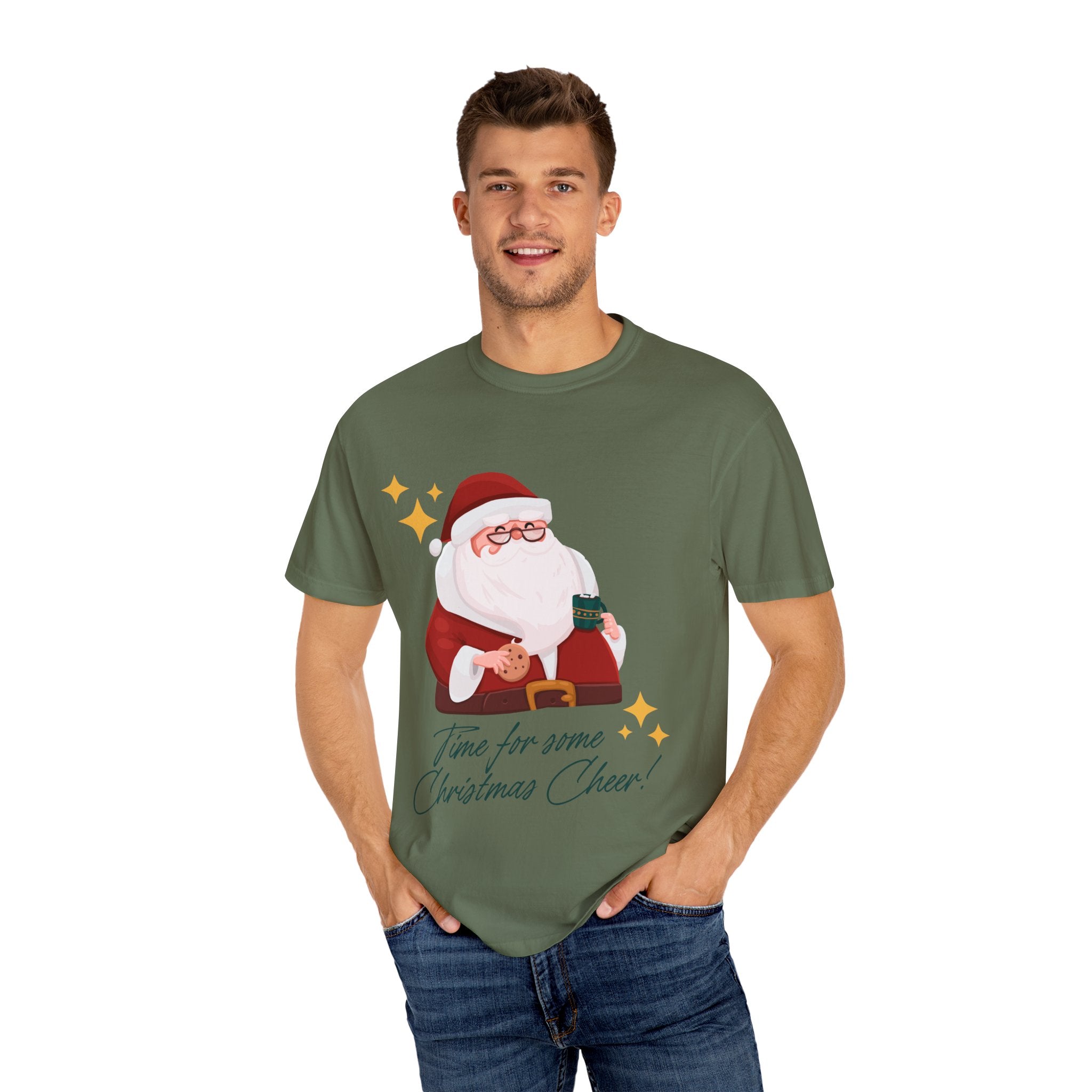 Festive Christmas T-Shirt, Holiday Apparel, Santa Graphic Tee, Unisex Christmas Gift, Seasonal Outfit, Cheerful Holiday Wear