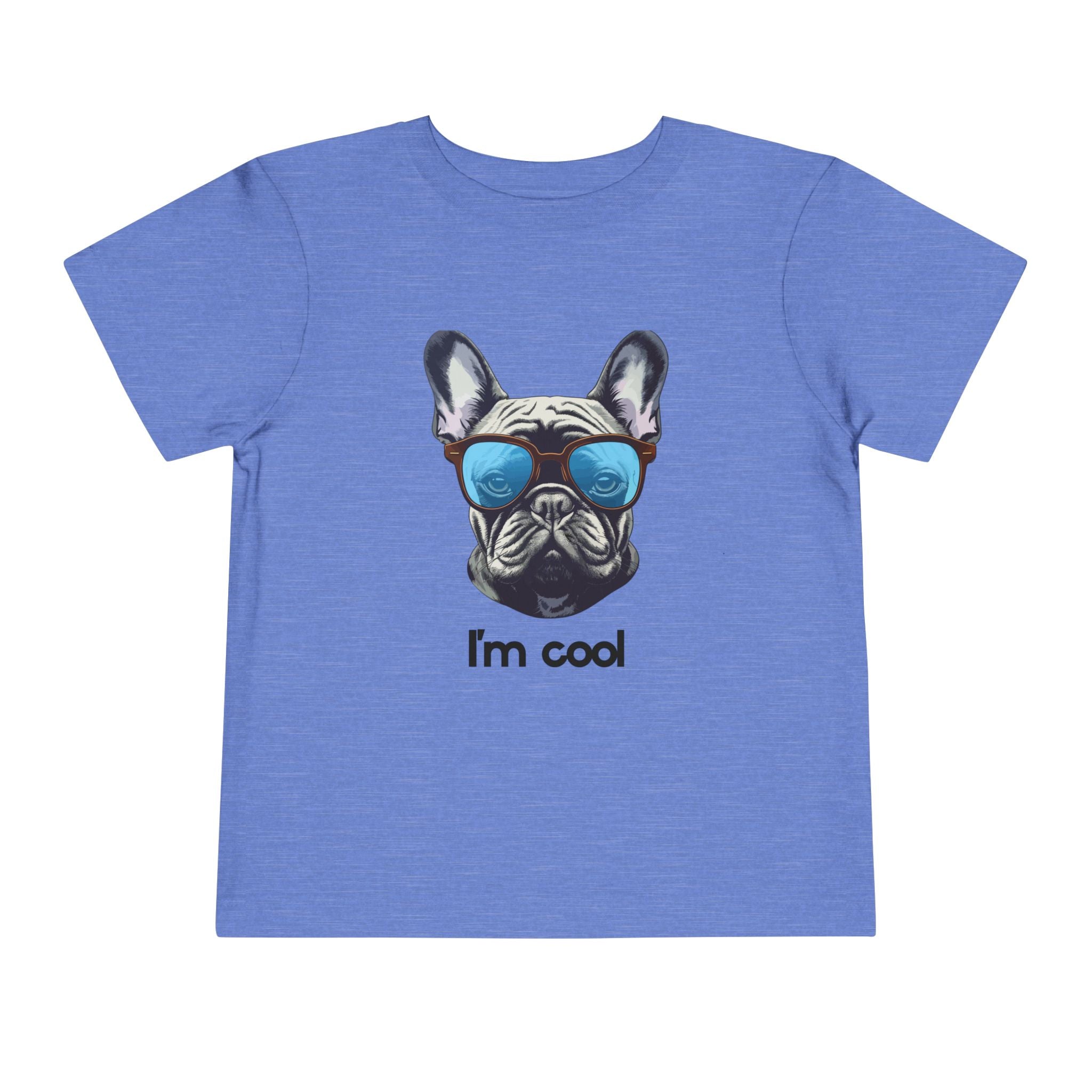 Cool French Bulldog Toddler Tee, I'm Cool Shirt, Kids Summer Tee, Pet Lover Gift, Cute Toddler Outfit